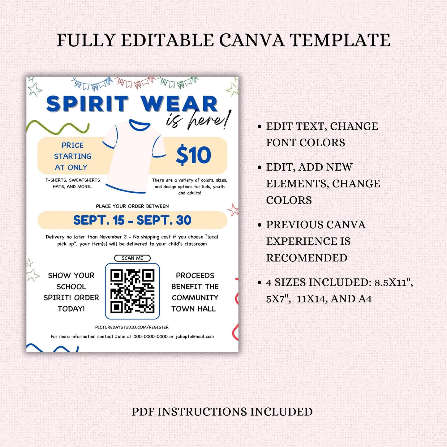 School Spirit Wear Flyer Template