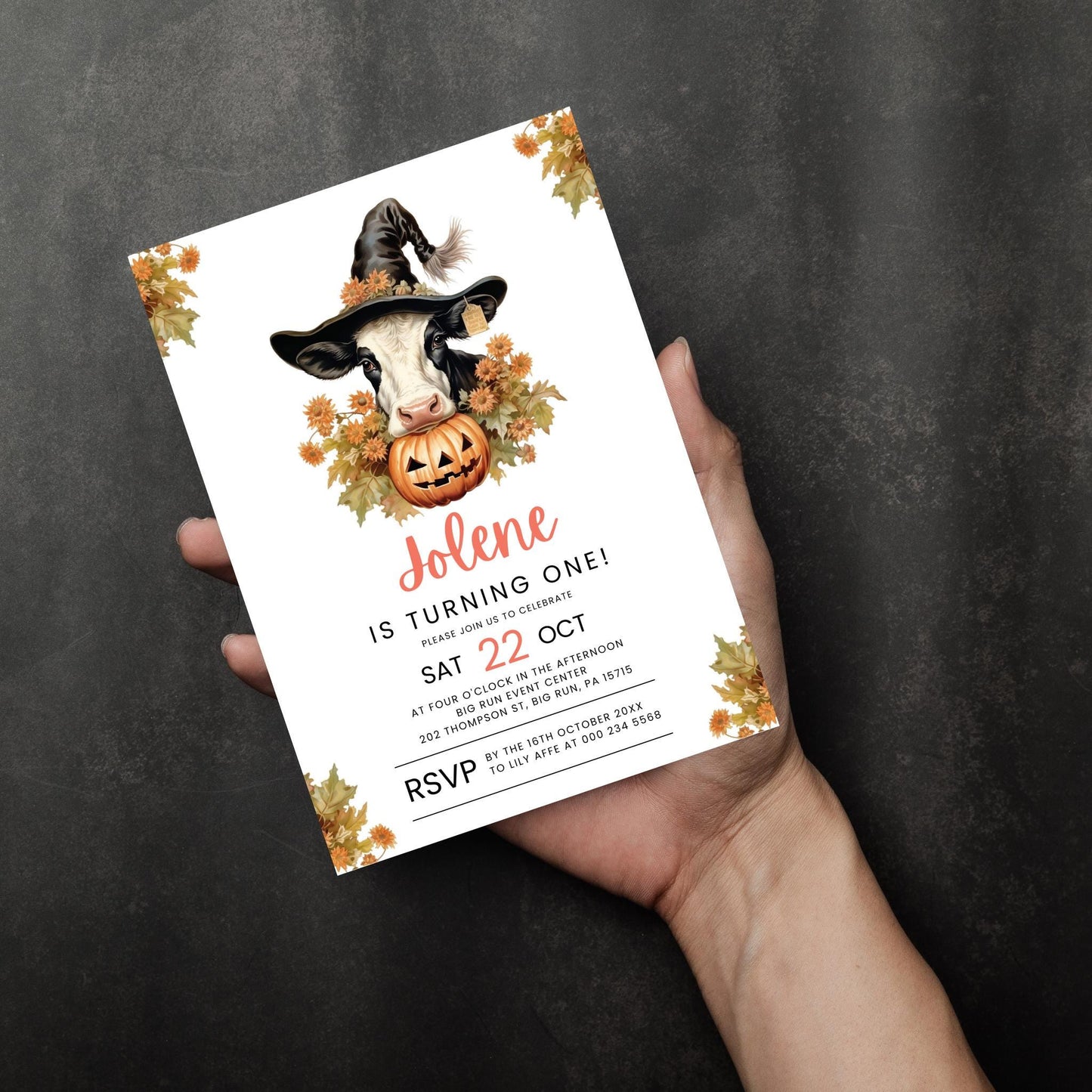 Holy Cow Pumpkin Birthday Party Invitation