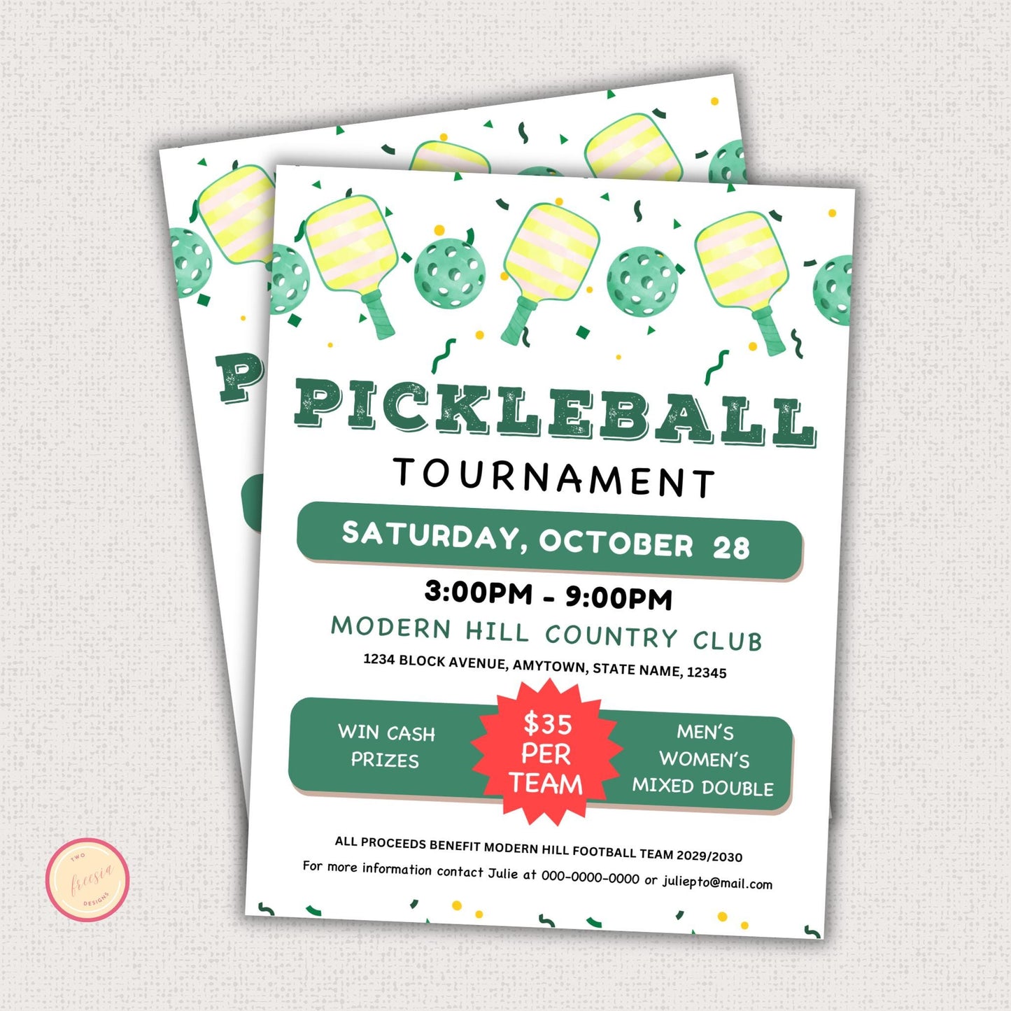 Pickleball Tournament Flyer Template