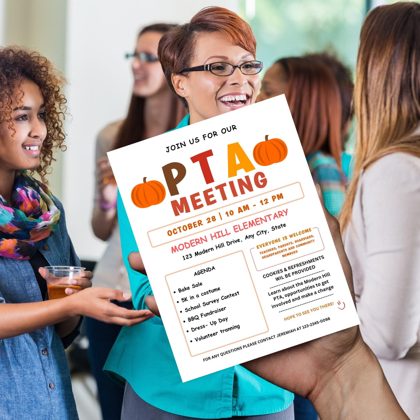 October PTO Monthly Meetings Flyer Template