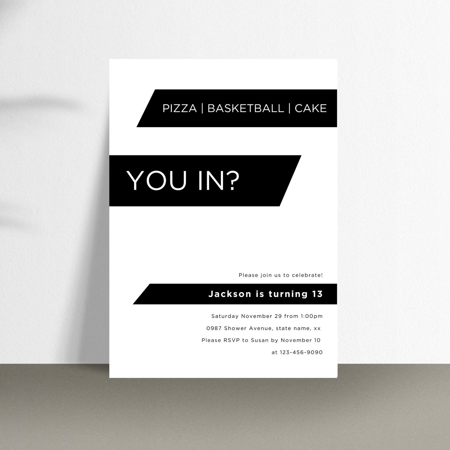 You in? Birthday Invitation | Preteen and Teen Boy Birthday Invite