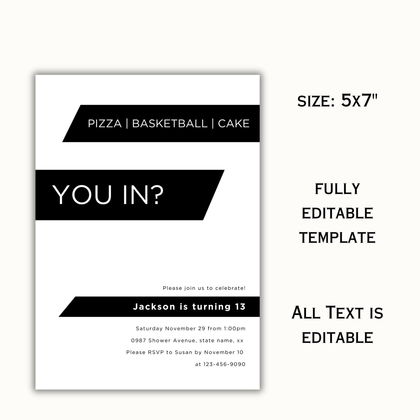 You in? Birthday Invitation | Preteen and Teen Boy Birthday Invite