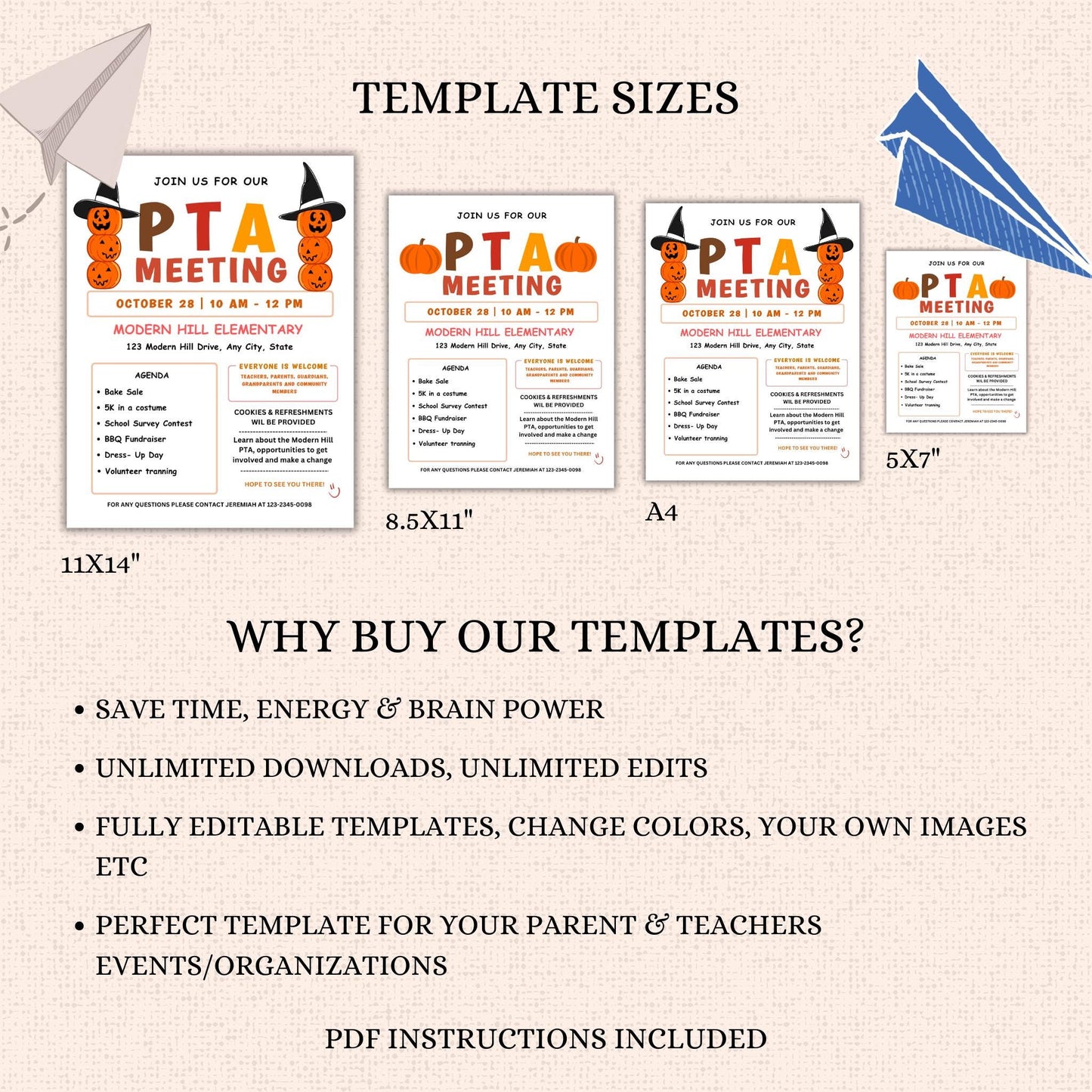 October PTO Monthly Meetings Flyer Template