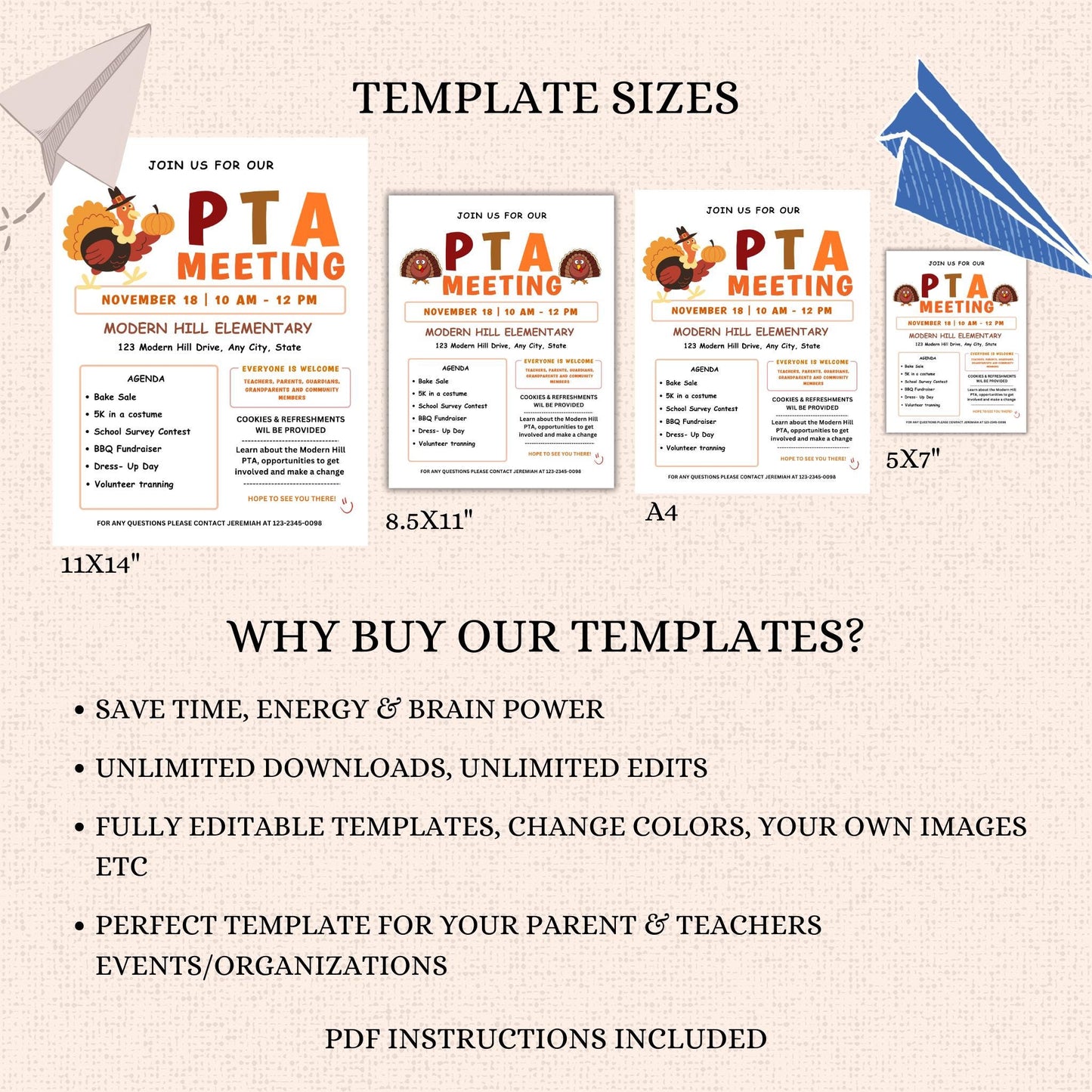 November PTO Monthly Meetings Flyer Template