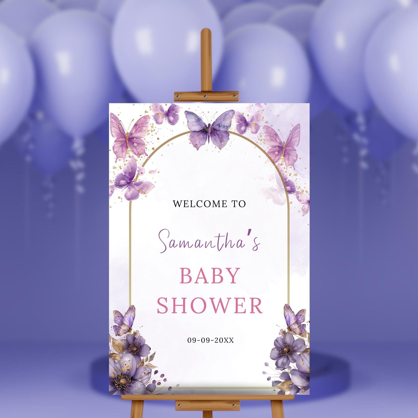 Butterfly Baby Shower Welcome Sign