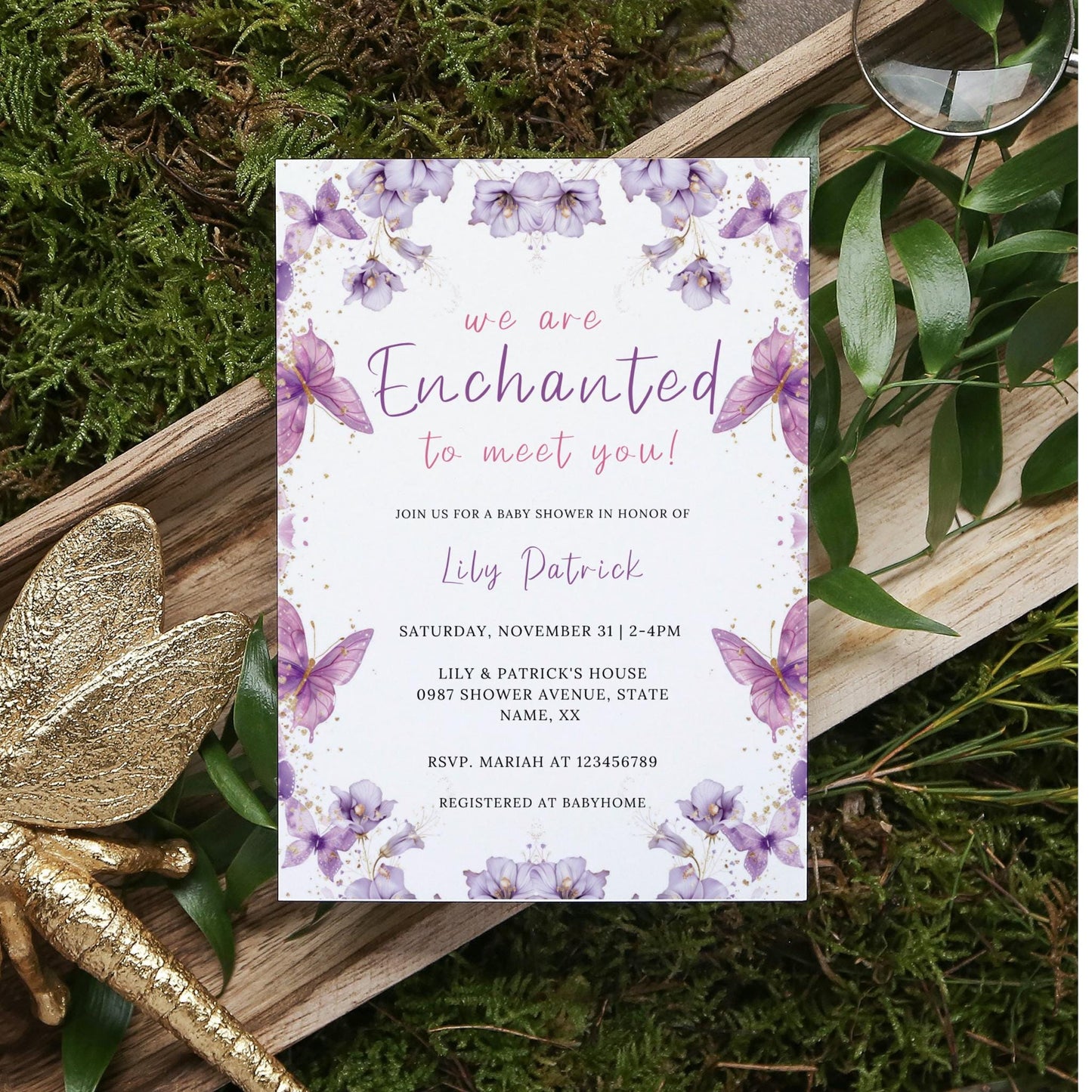 Enchanted to Meet You Baby Shower Invitation