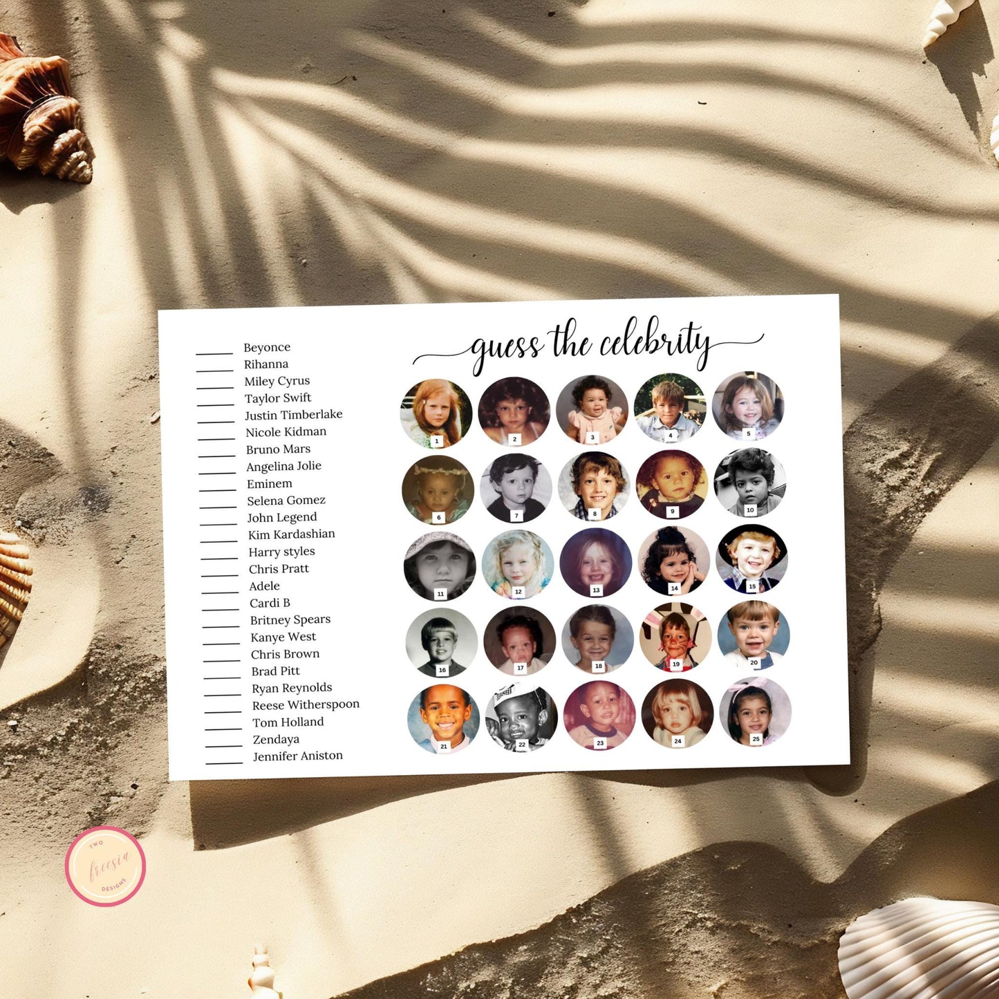 Guess The Celebrity Baby Shower Game