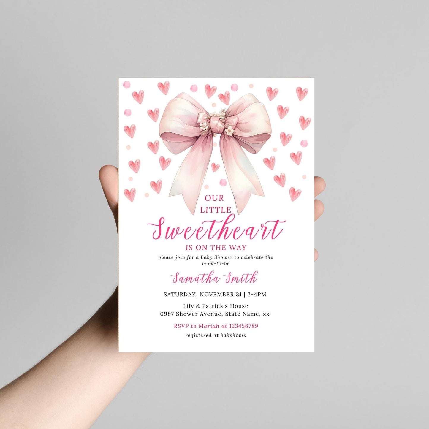 Valentine's Day Baby Shower Invitation
