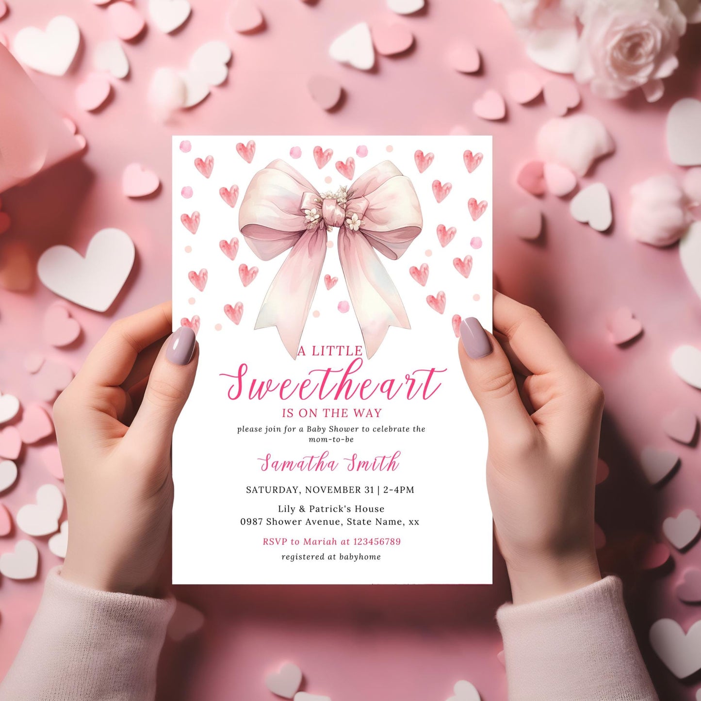 Valentine's Day Baby Shower Invitation