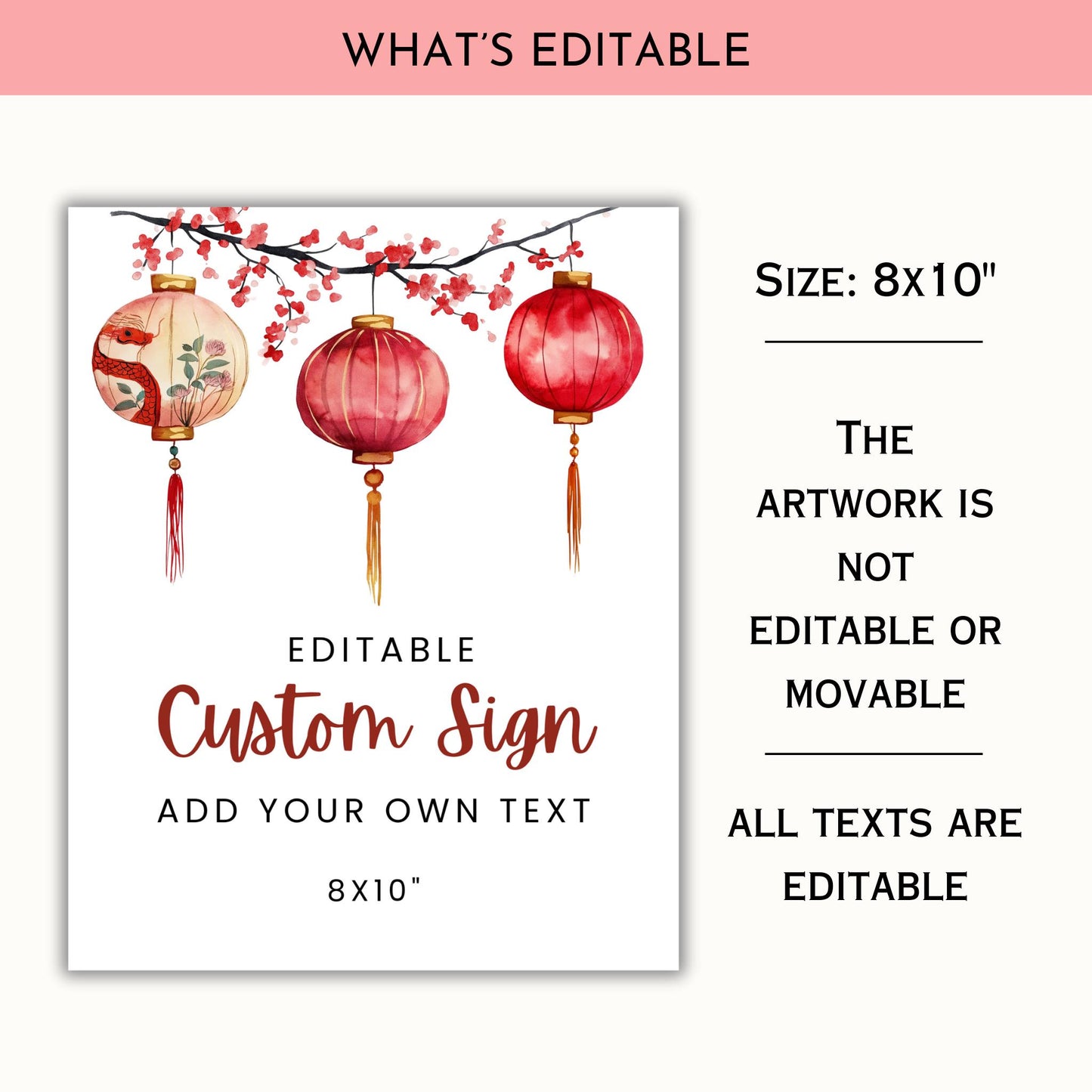 Chinese New Year Party Table Sign