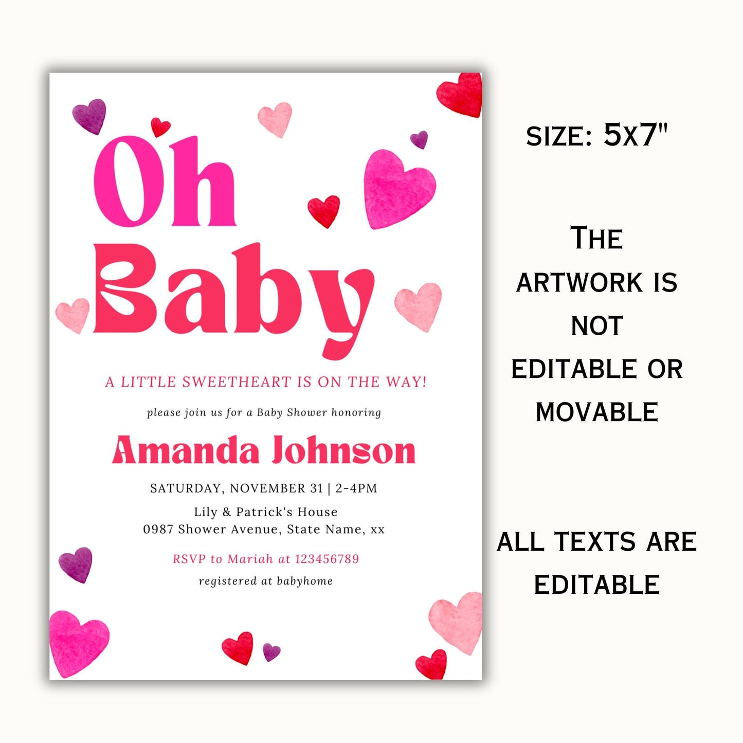 Valentine's Day Baby Shower Invitation