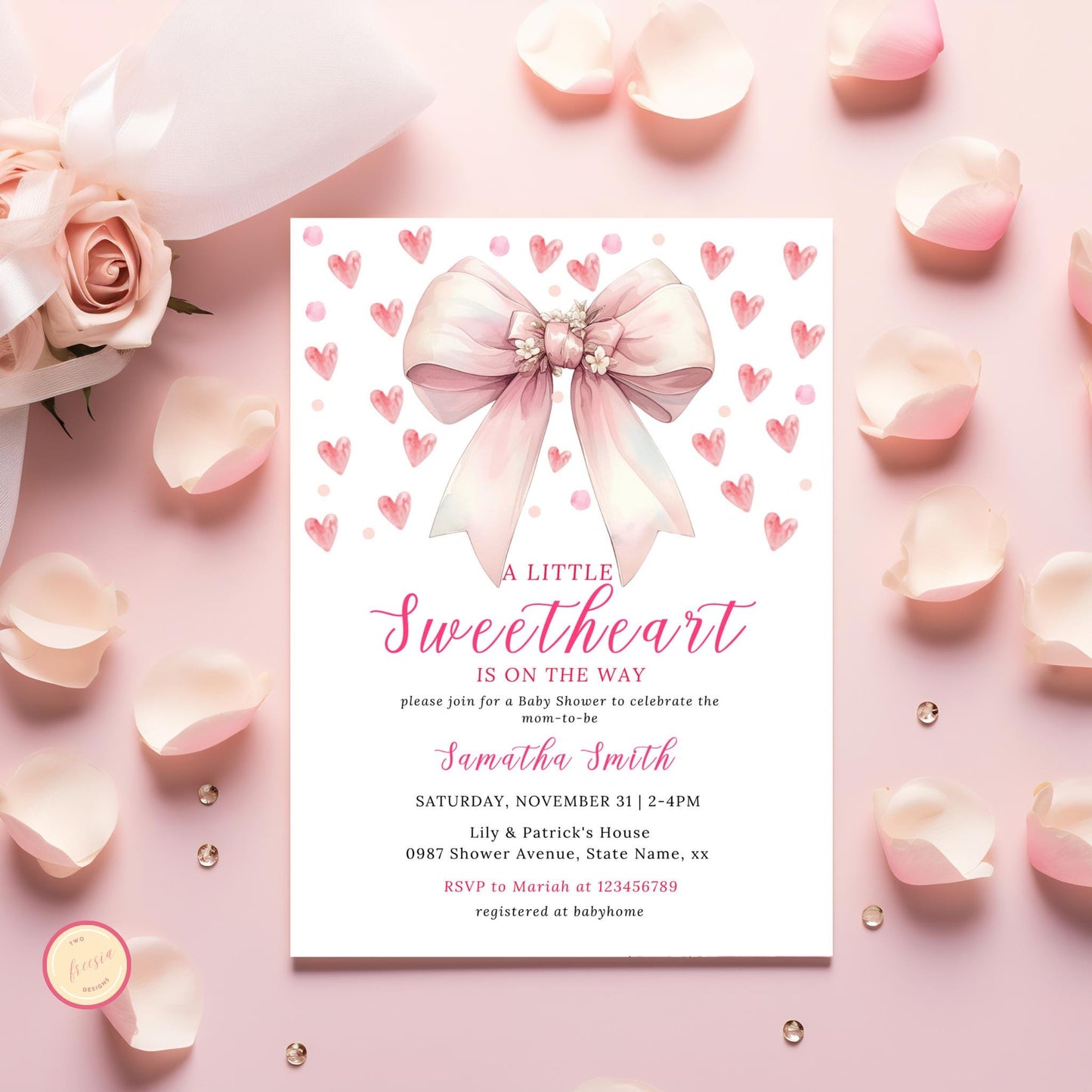 Valentine's Day Baby Shower Invitation