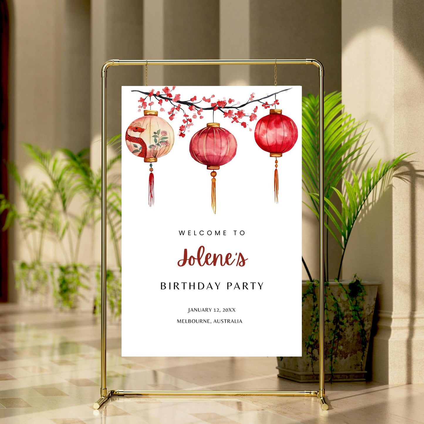 Chinese New Year Birthday Welcome Sign
