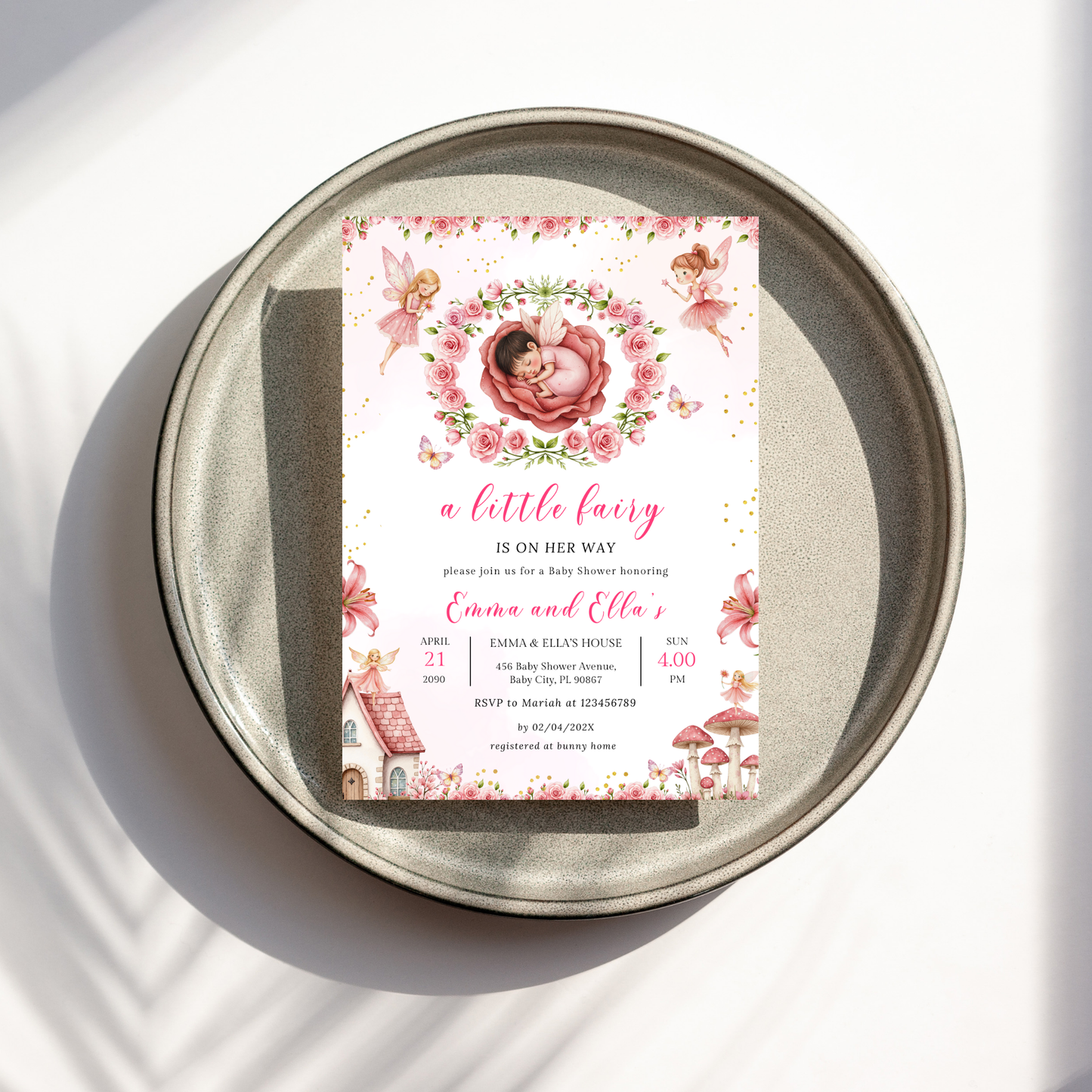 Little Fairy Baby Shower Invitation