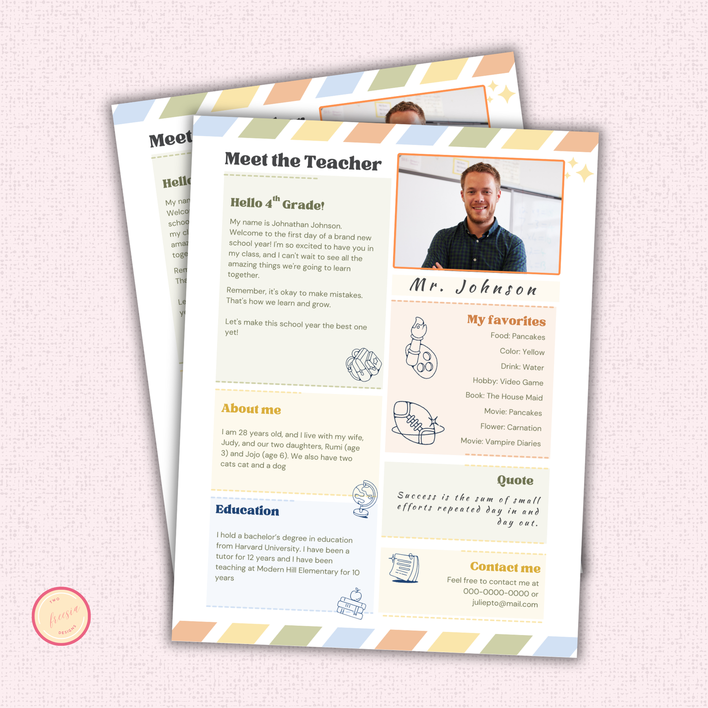 Meet the Teacher Template
