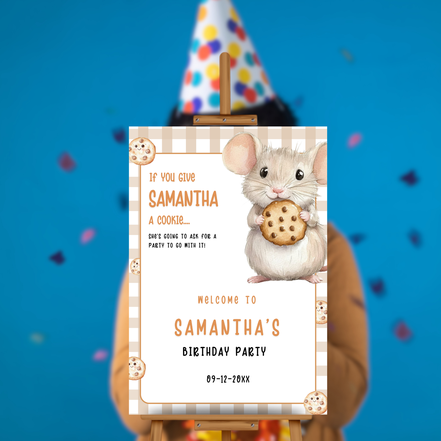 Mouse & Cookie 1st Birthday Welcome Sign