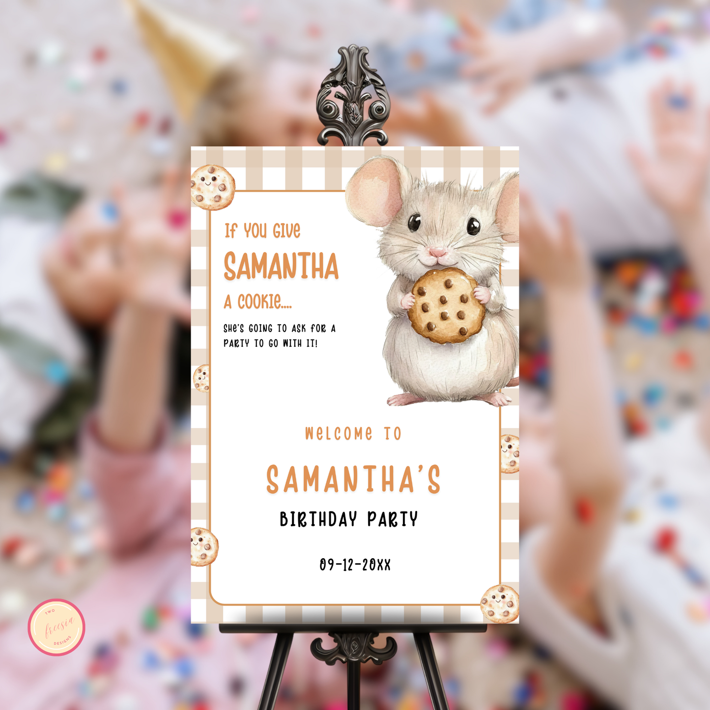 Mouse & Cookie 1st Birthday Welcome Sign
