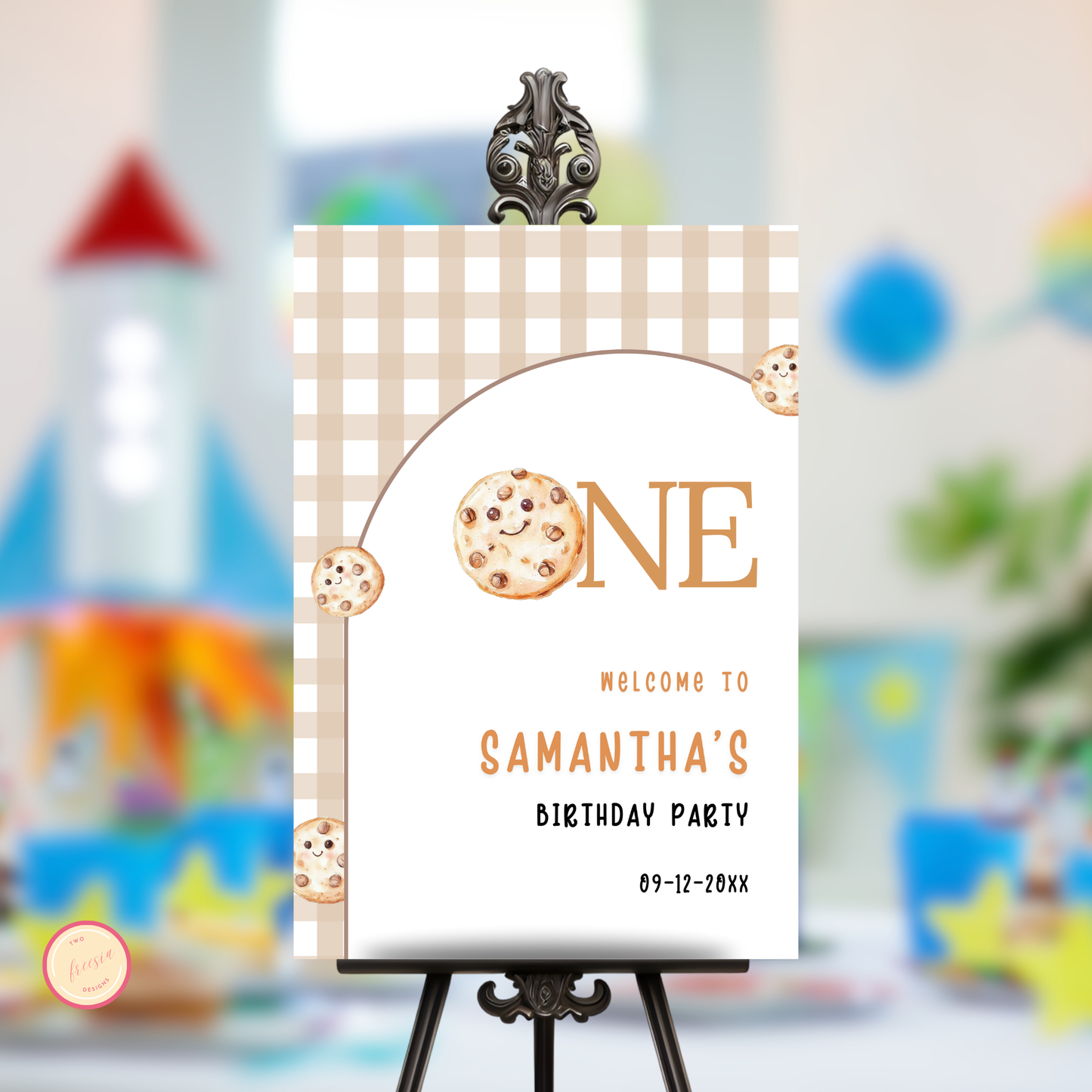 Mouse & Cookie First Birthday Welcome Sign