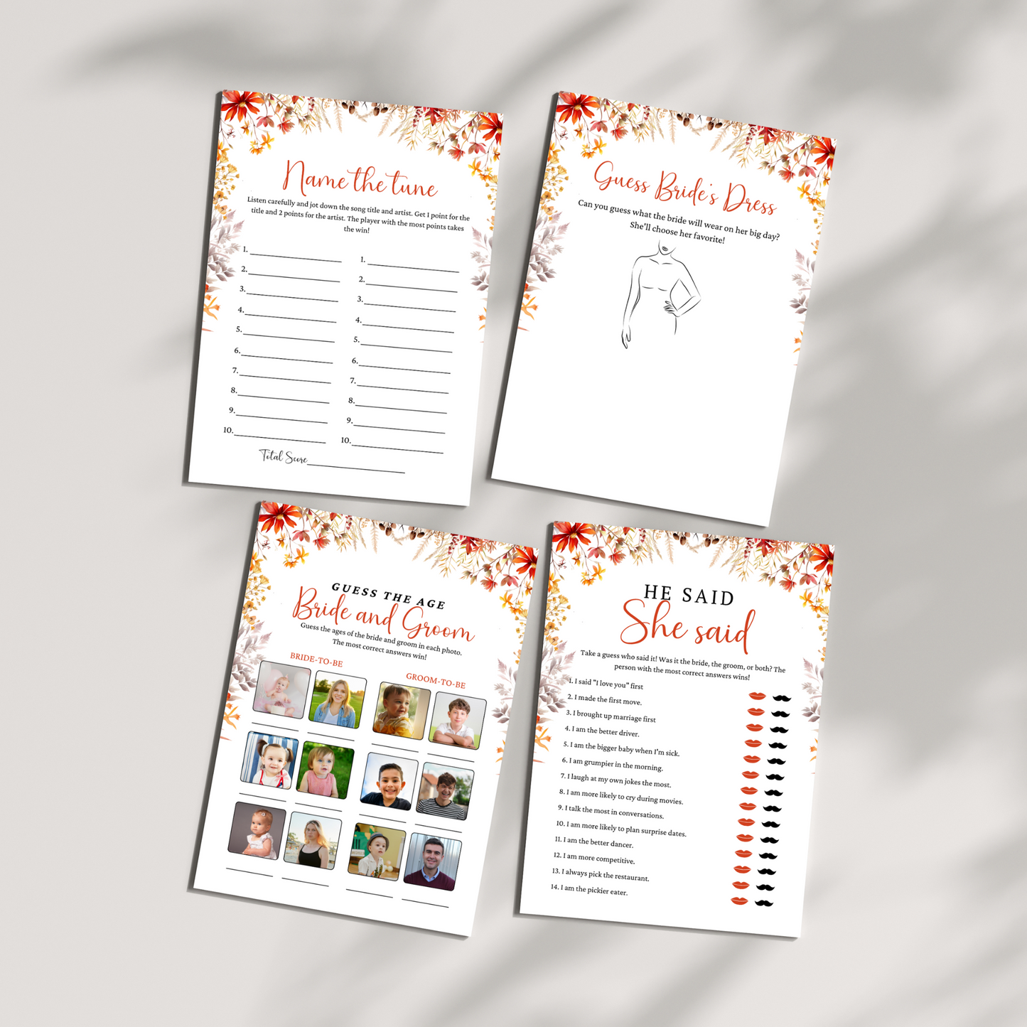 Fall Bridal Shower Games #3