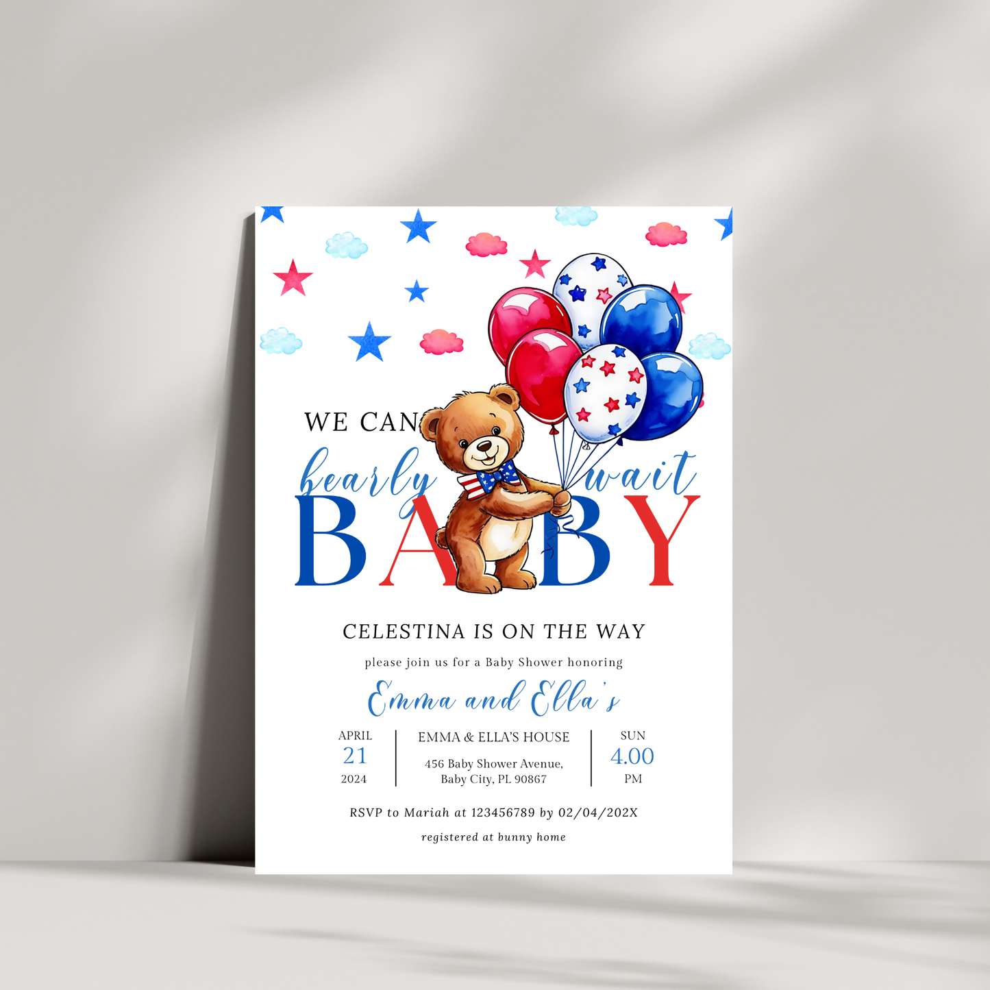 Patriotic Baby Shower Invitation Set