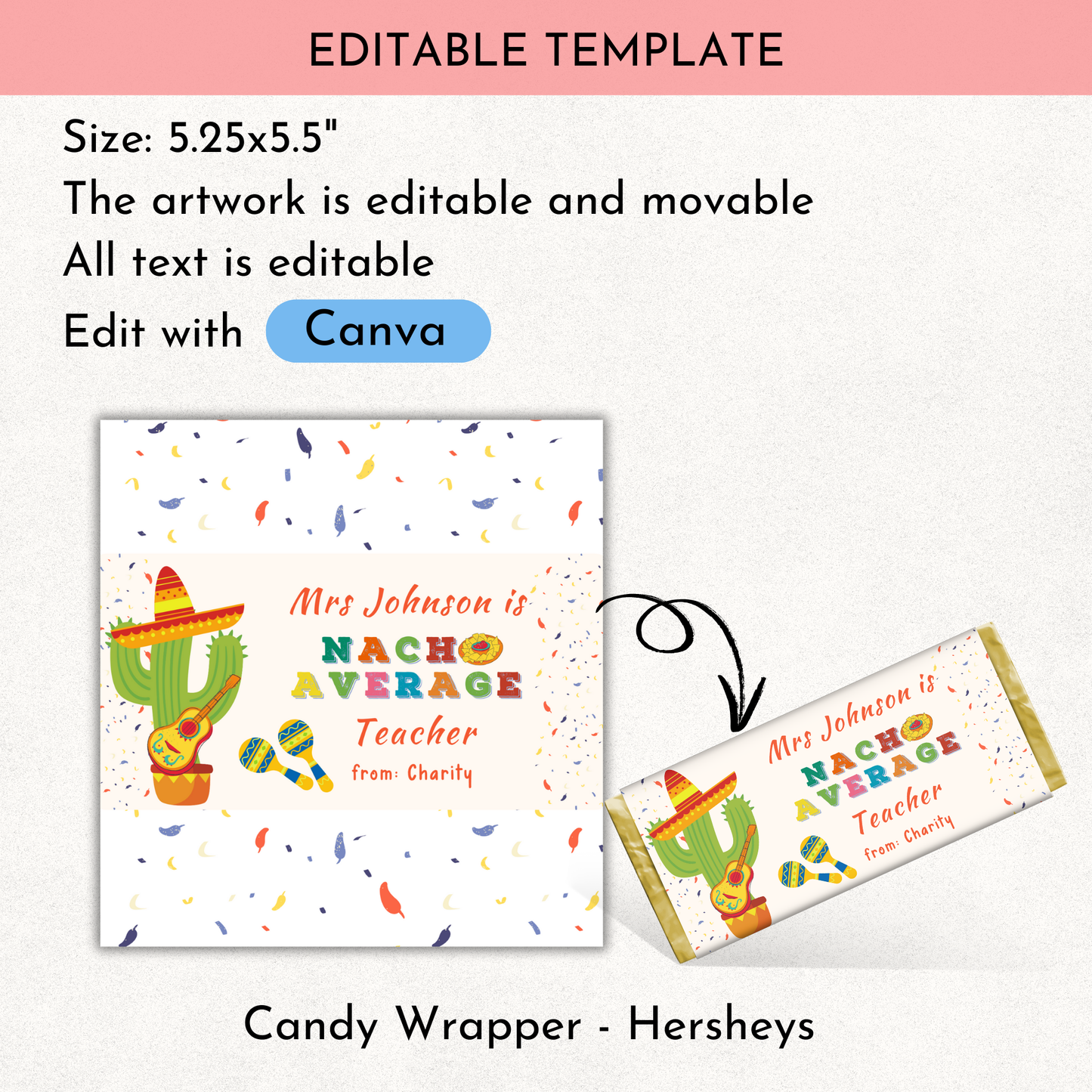Nacho Average Teacher Appreciation Chocolate Wrapper