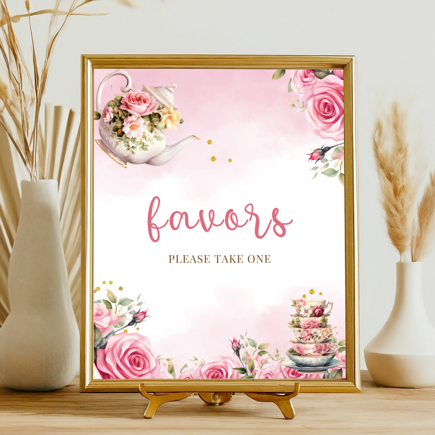 Editable Tea Party Table Sign