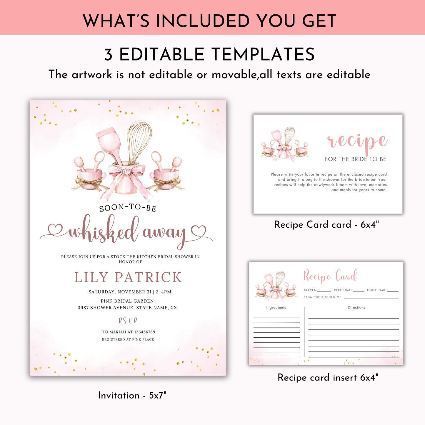 Whisked Away Bridal Shower Invitation Bundle