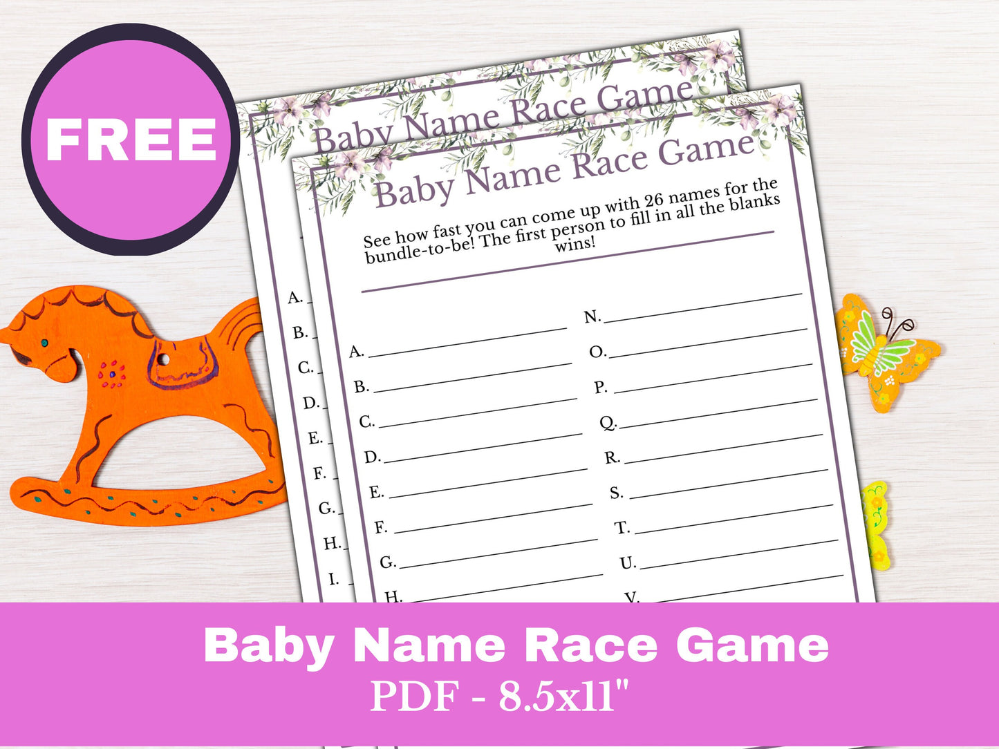 Baby Bingo Game - Pink Floral