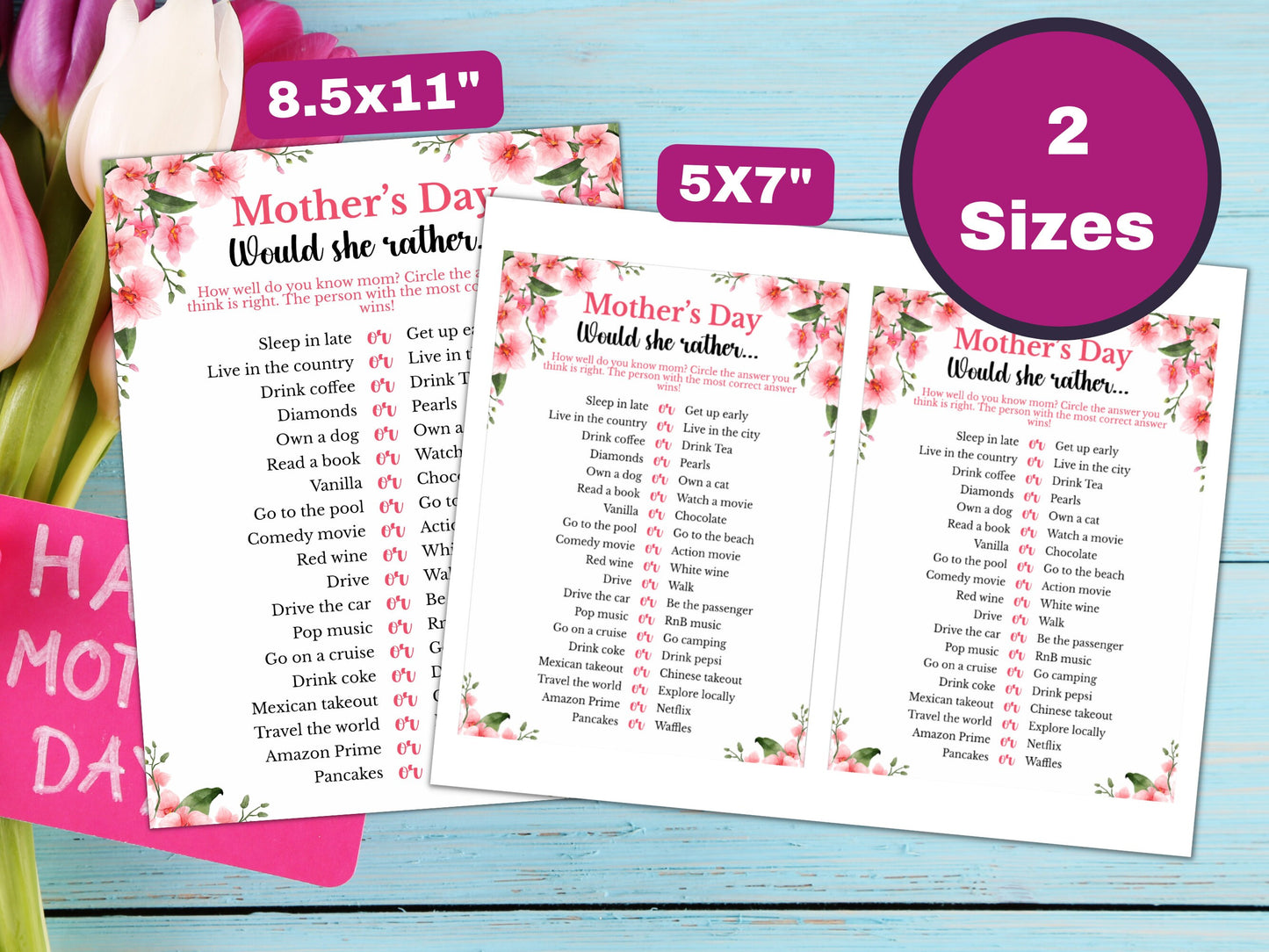 Would She Rather - Mother's Day Party Game