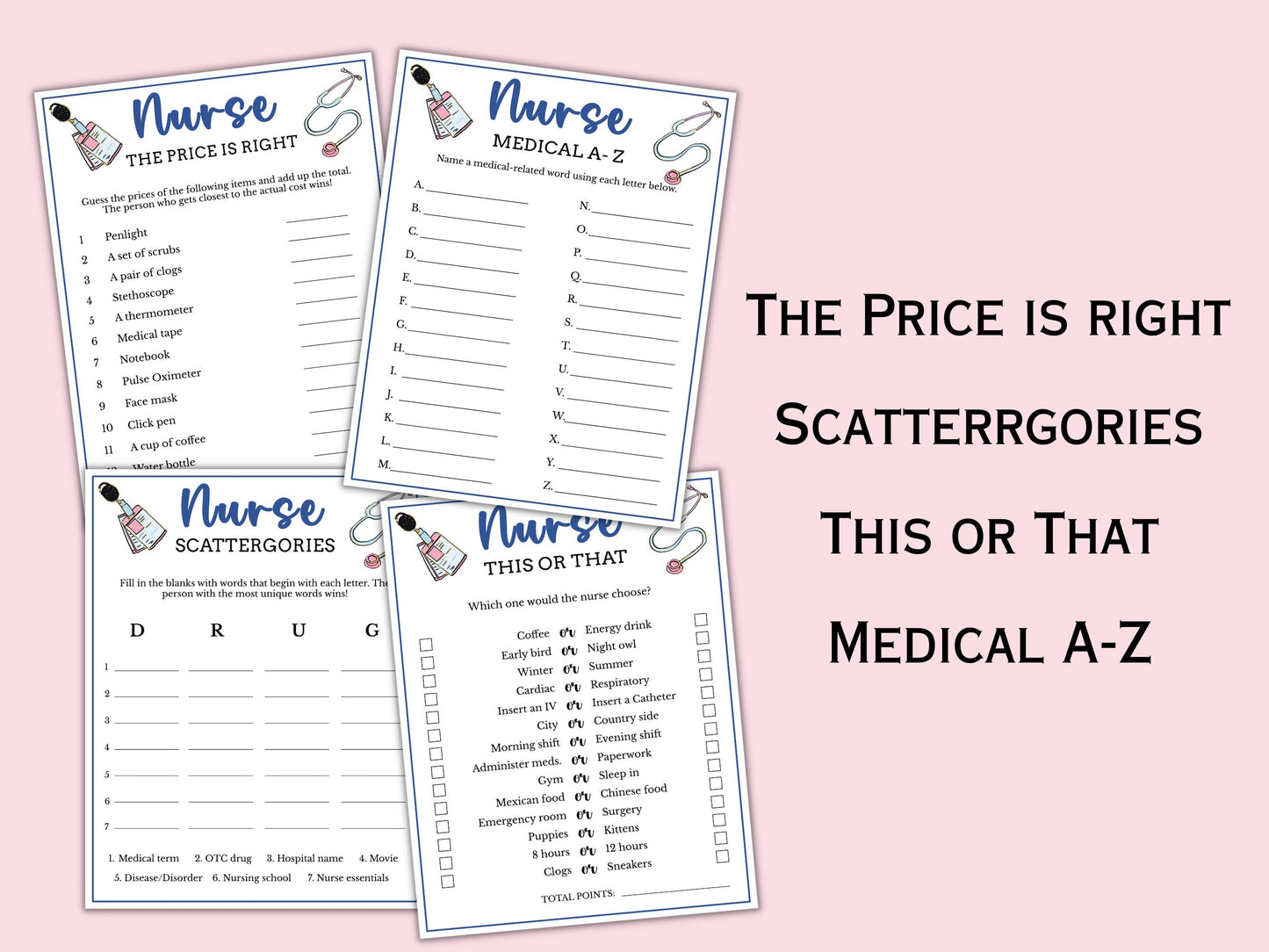 Nurse Themed Party Games (12 Games)