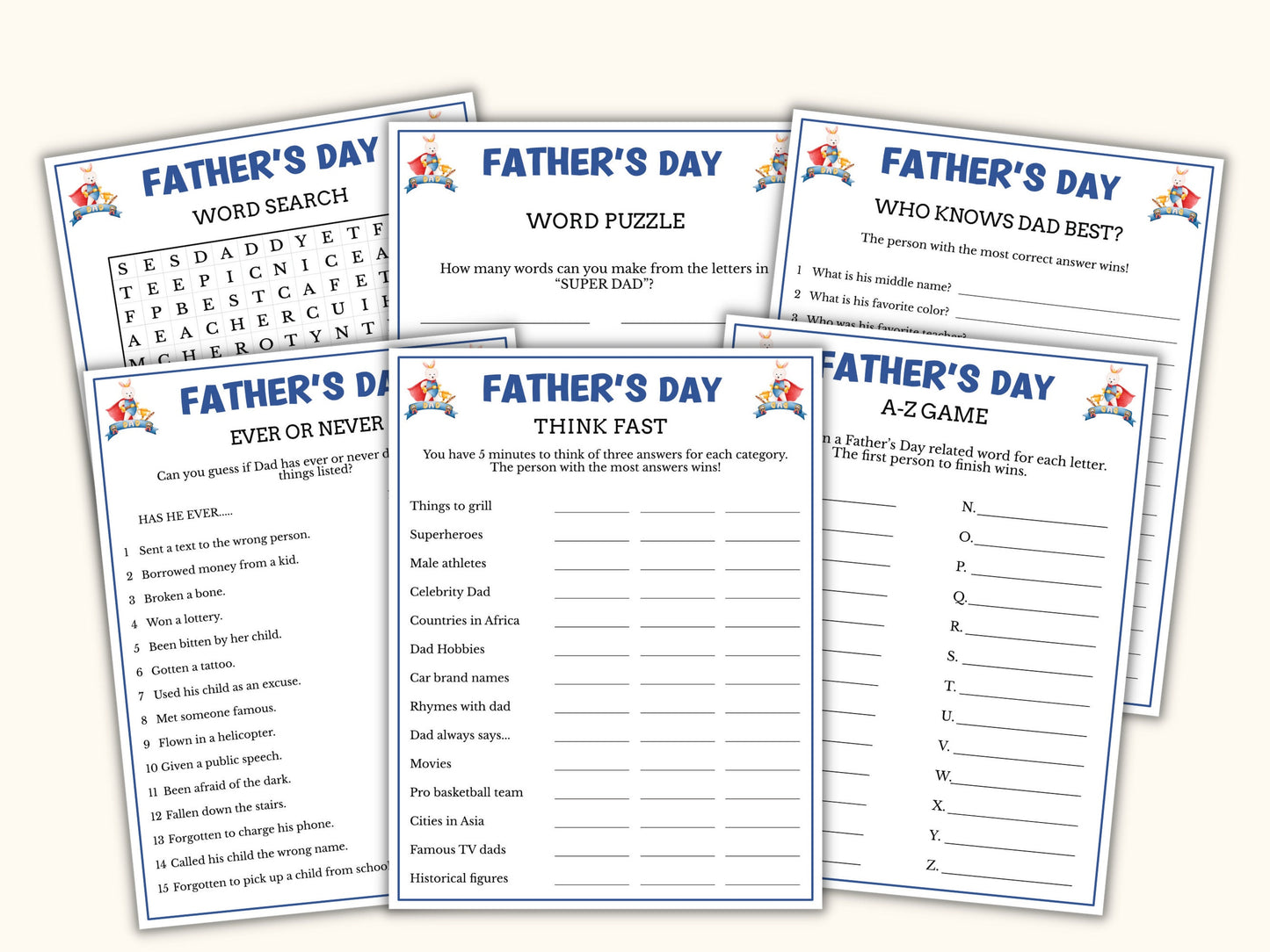 Father's Day Games For Kids and Adults (12 Games)