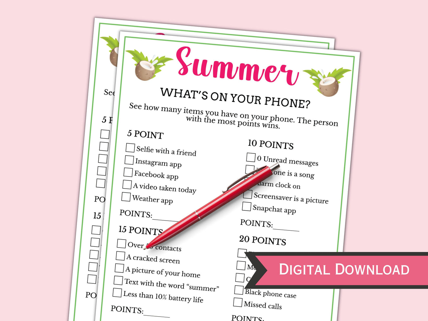 Summer What's on Your Phone game