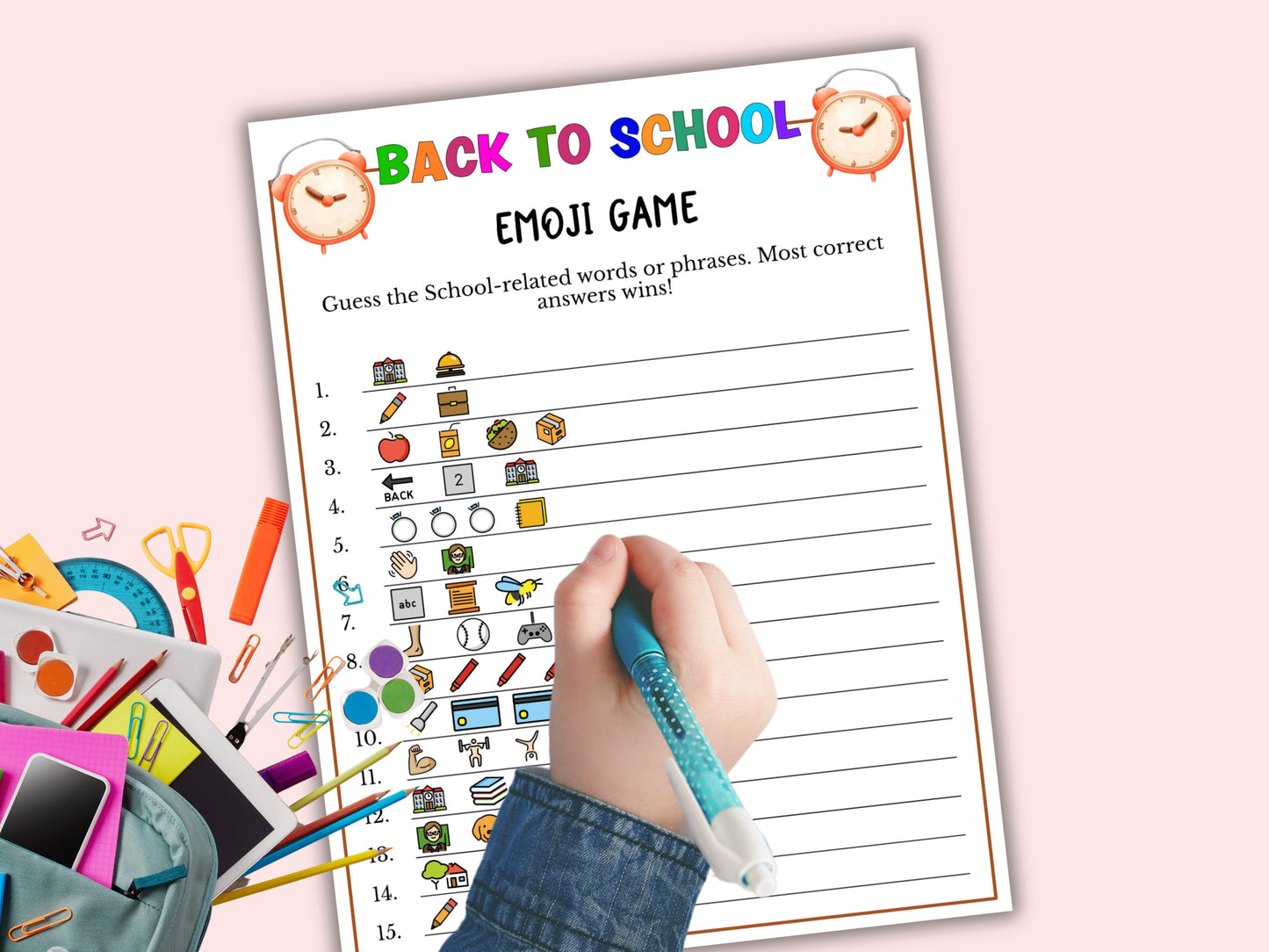 Back to School Emoji Game
