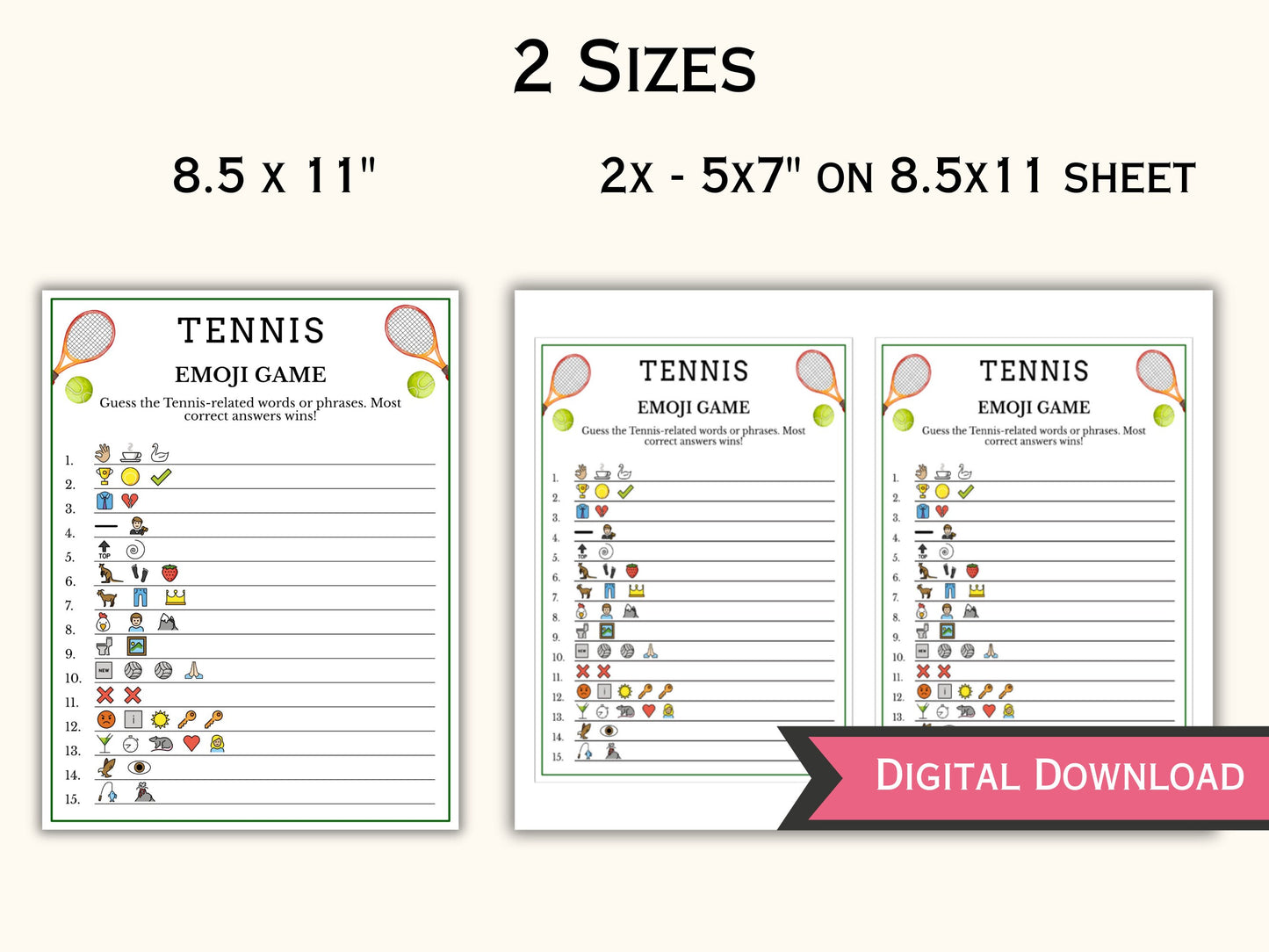 Tennis Emoji Pictionary Game