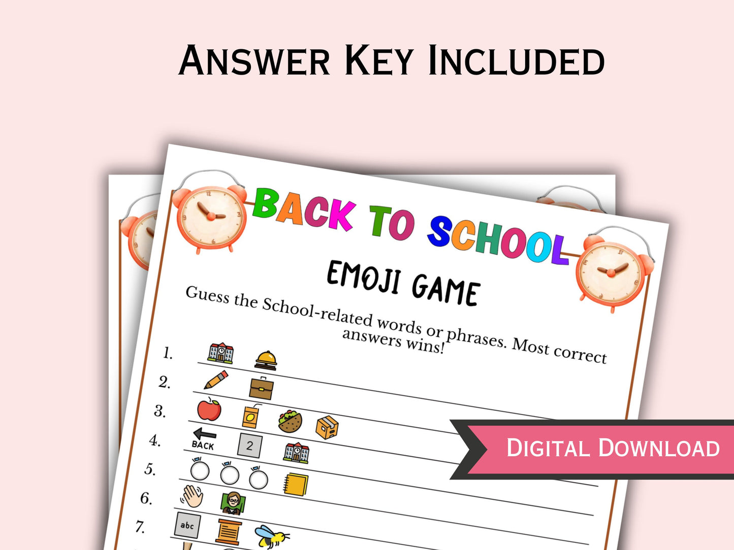 Back to School Emoji Game