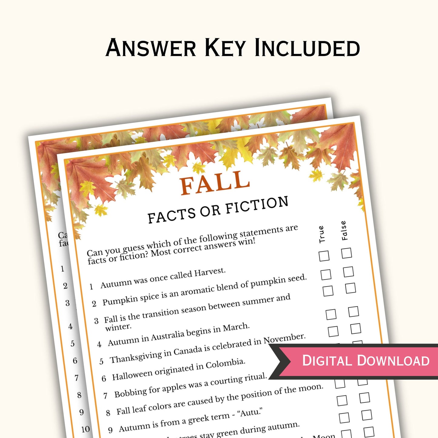 Fall Games Printable (12 Game Bundle)