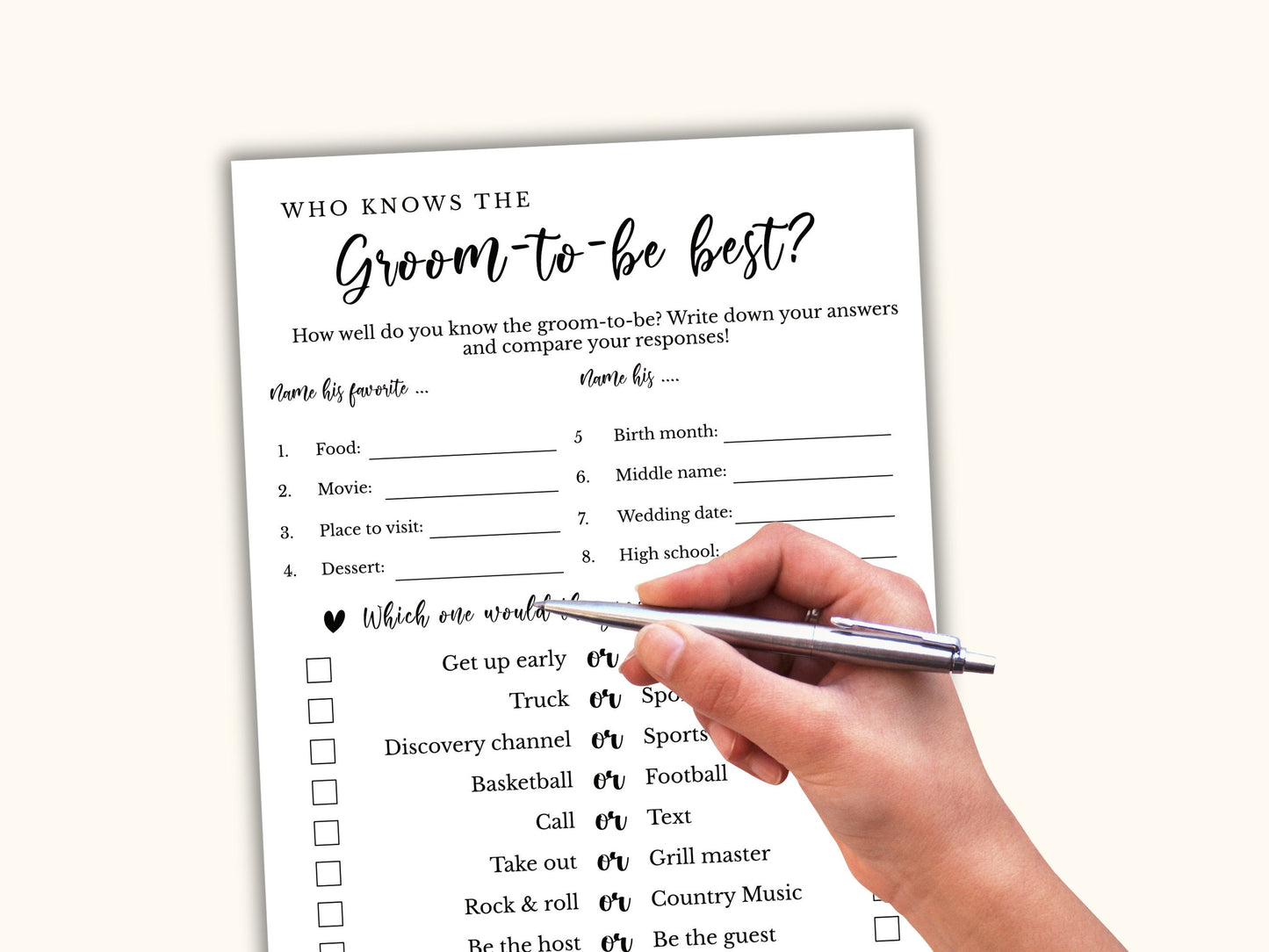 Who knows the Groom-to-be best?