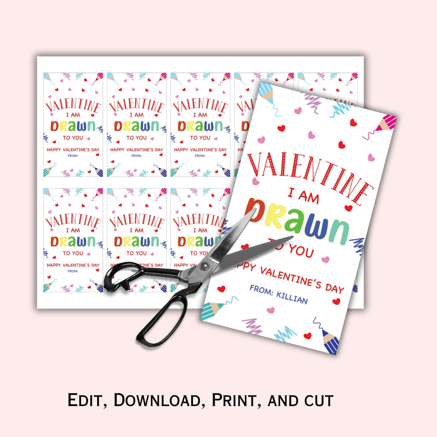 Valentine Gift Tag Template - I am Drawn to you