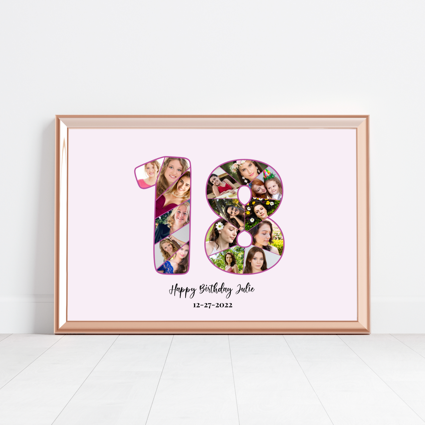 Customizable Number 18 Photo Collage - for Birthdays and Anniversaries