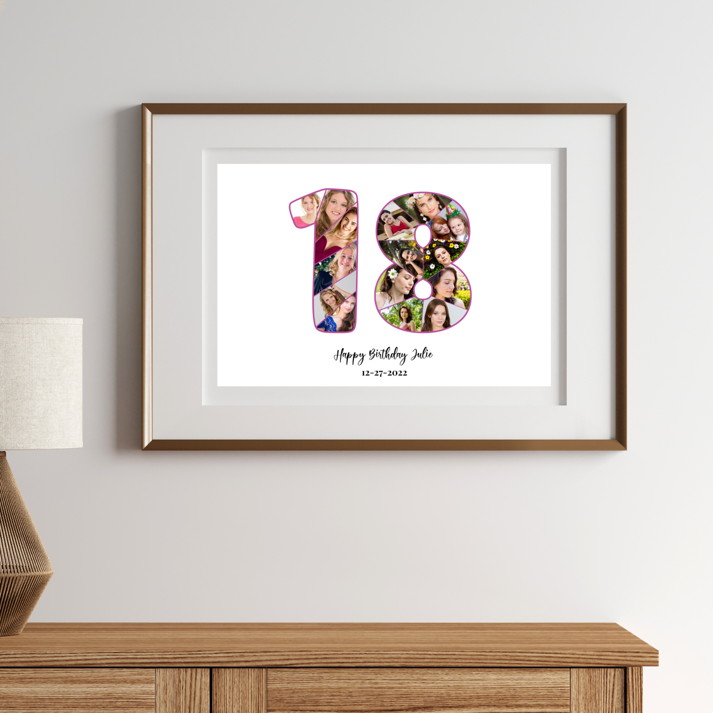 Customizable Number 18 Photo Collage - for Birthdays and Anniversaries