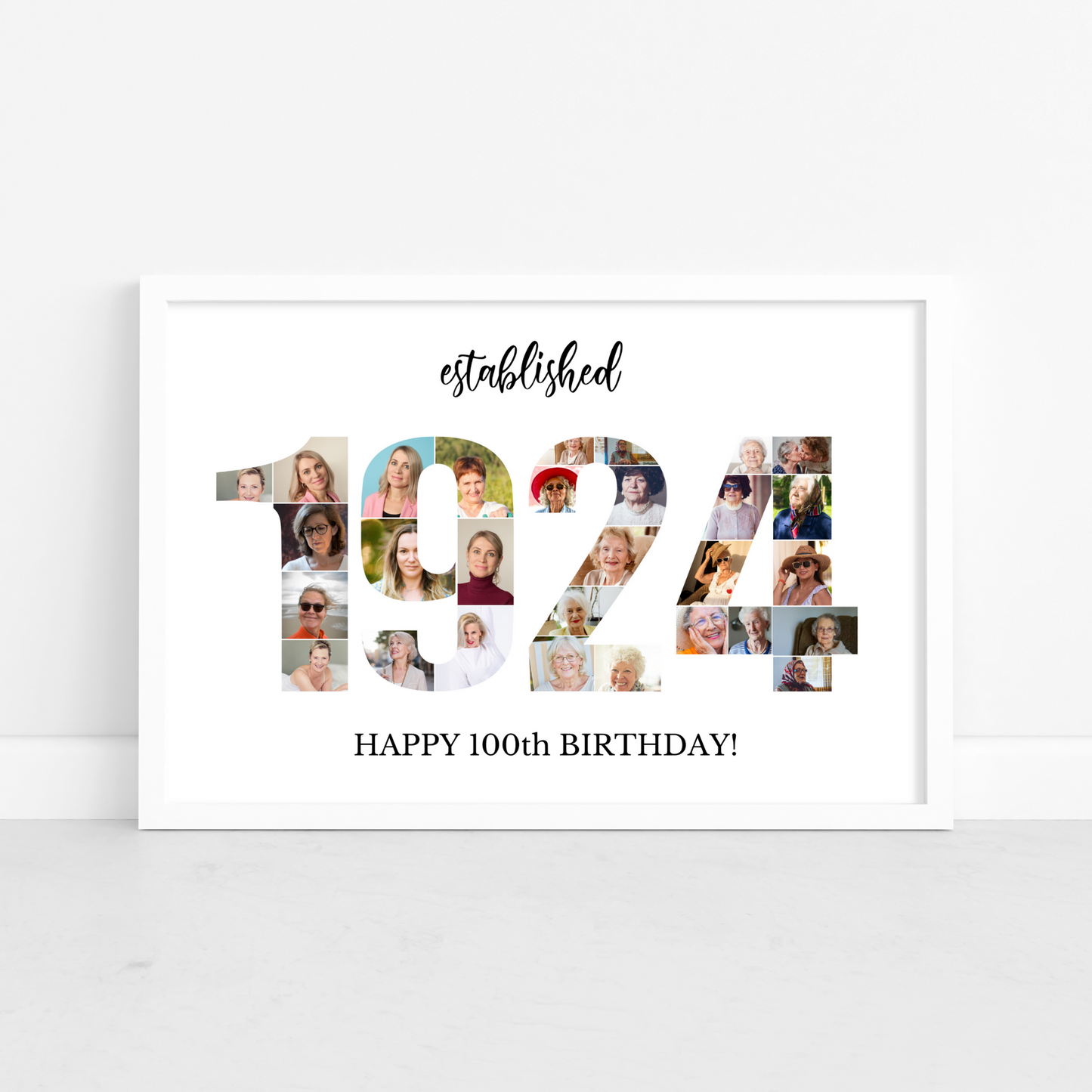 Customizable Number 1924 Photo Collage - for Birthdays and Anniversaries