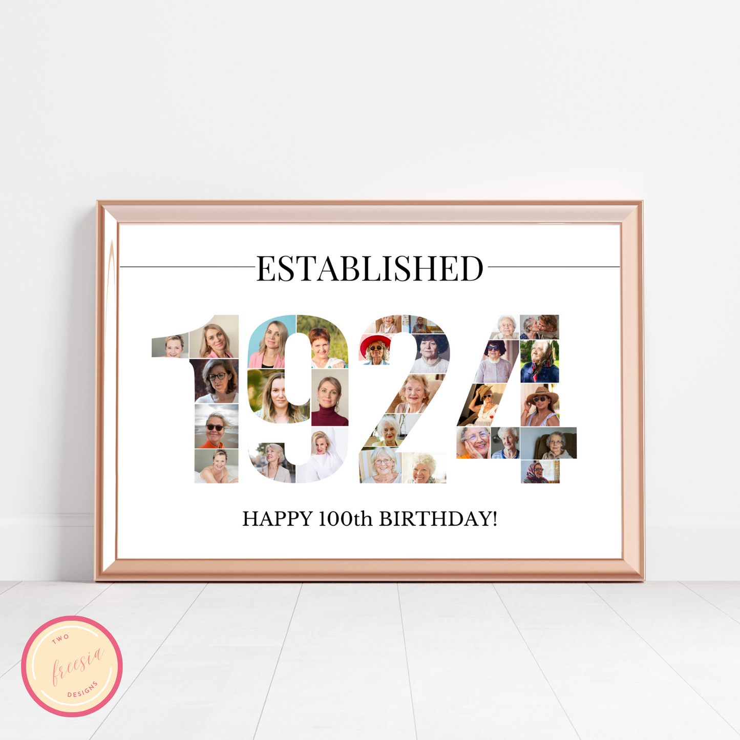 Customizable Number 1924 Photo Collage - for Birthdays and Anniversaries