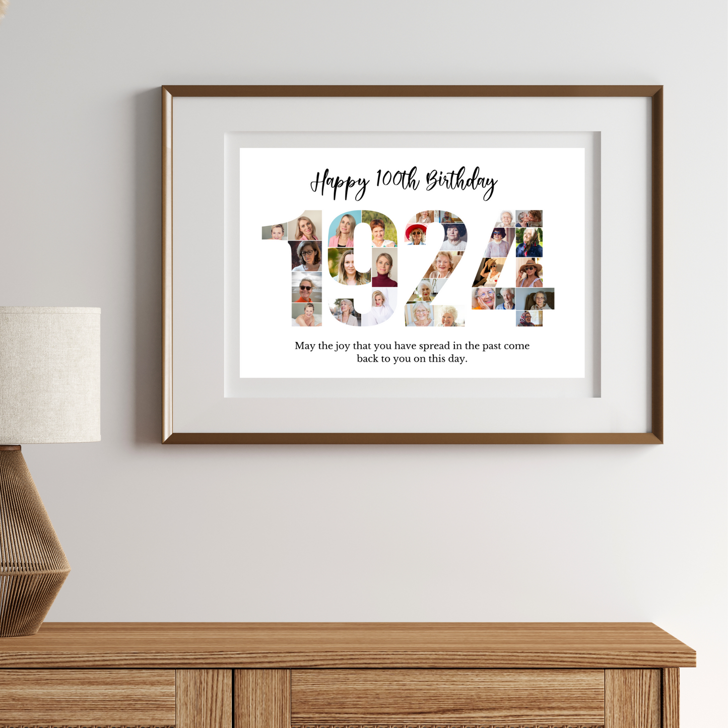 Customizable Number 1924 Photo Collage - for Birthdays and Anniversaries