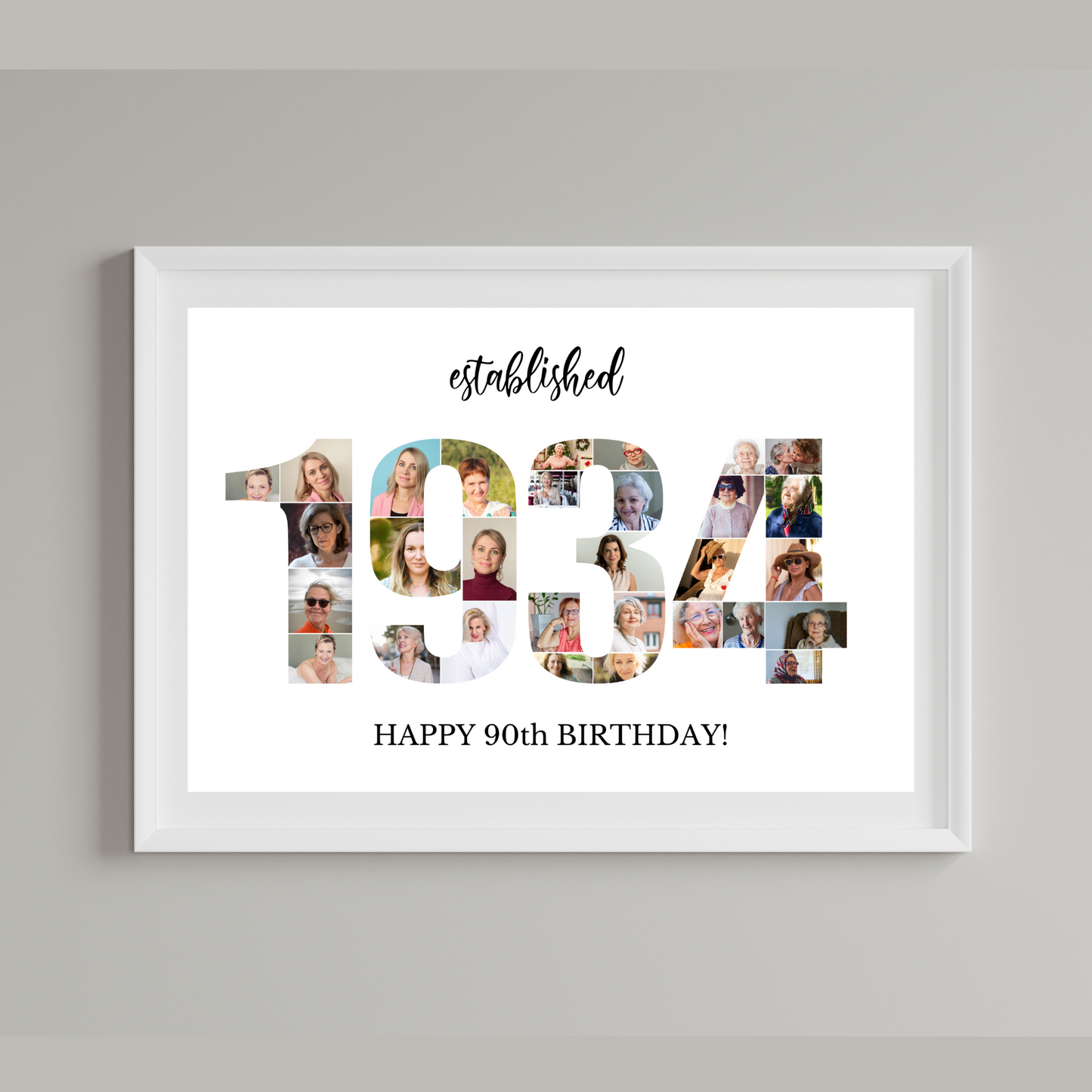 Customizable Number 1934 Photo Collage - for Birthdays and Anniversaries