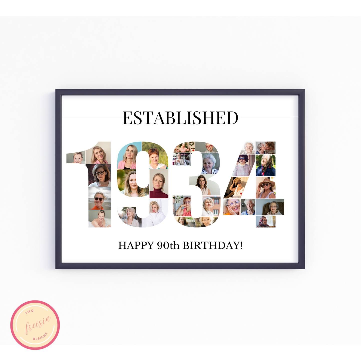 Customizable Number 1934 Photo Collage - for Birthdays and Anniversaries