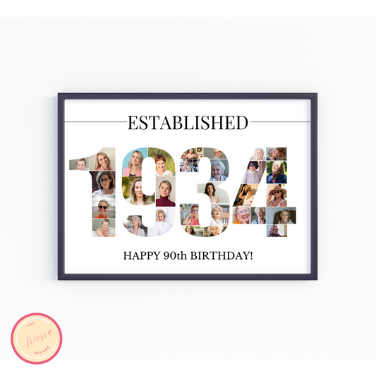 Customizable Number 1934 Photo Collage - for Birthdays and Anniversaries