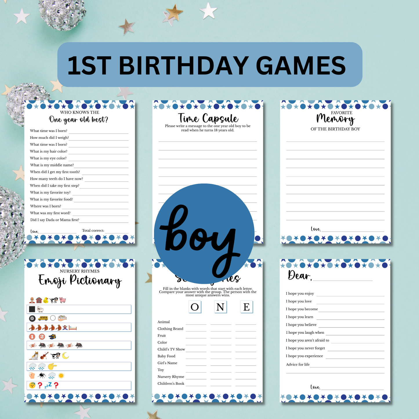 First Birthday Party Games for Boys