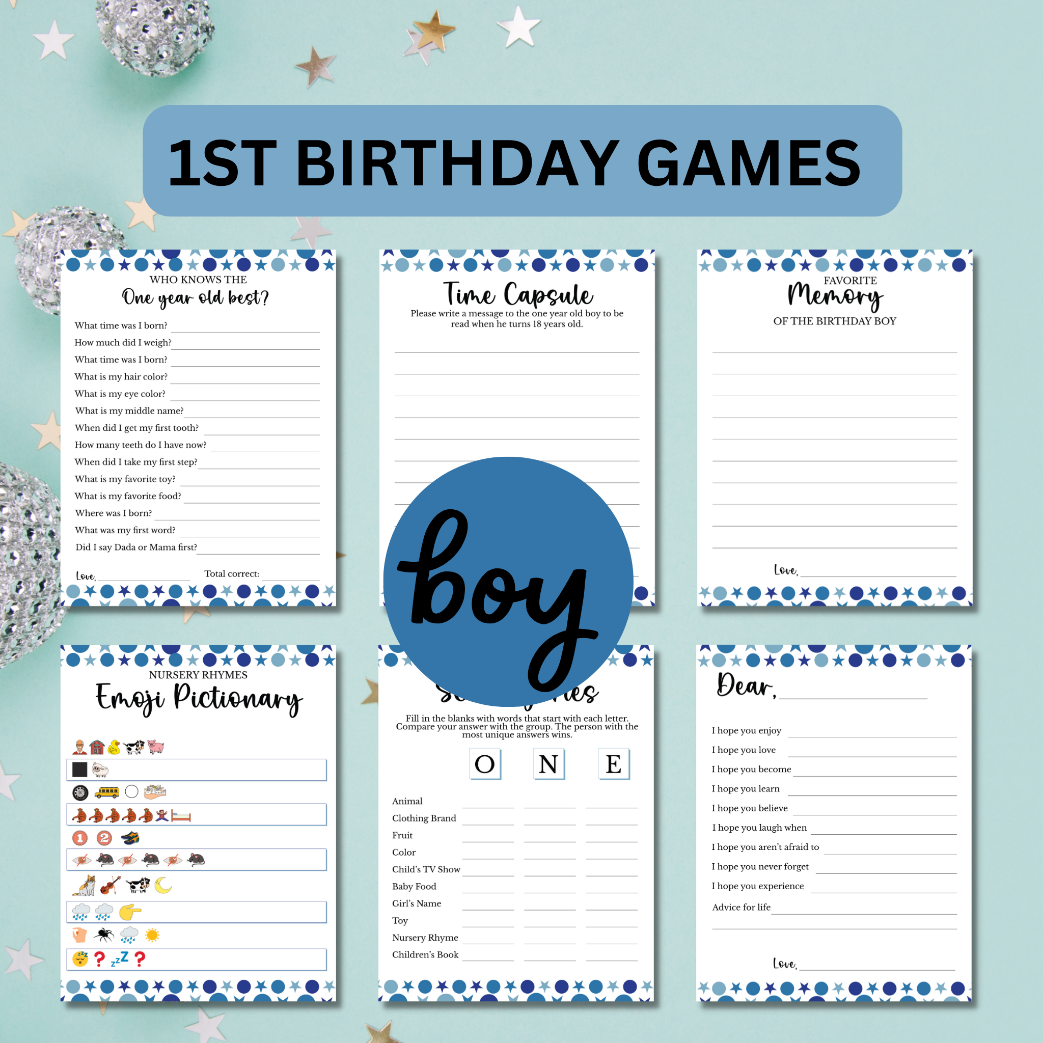 First Birthday Party Games for Boys