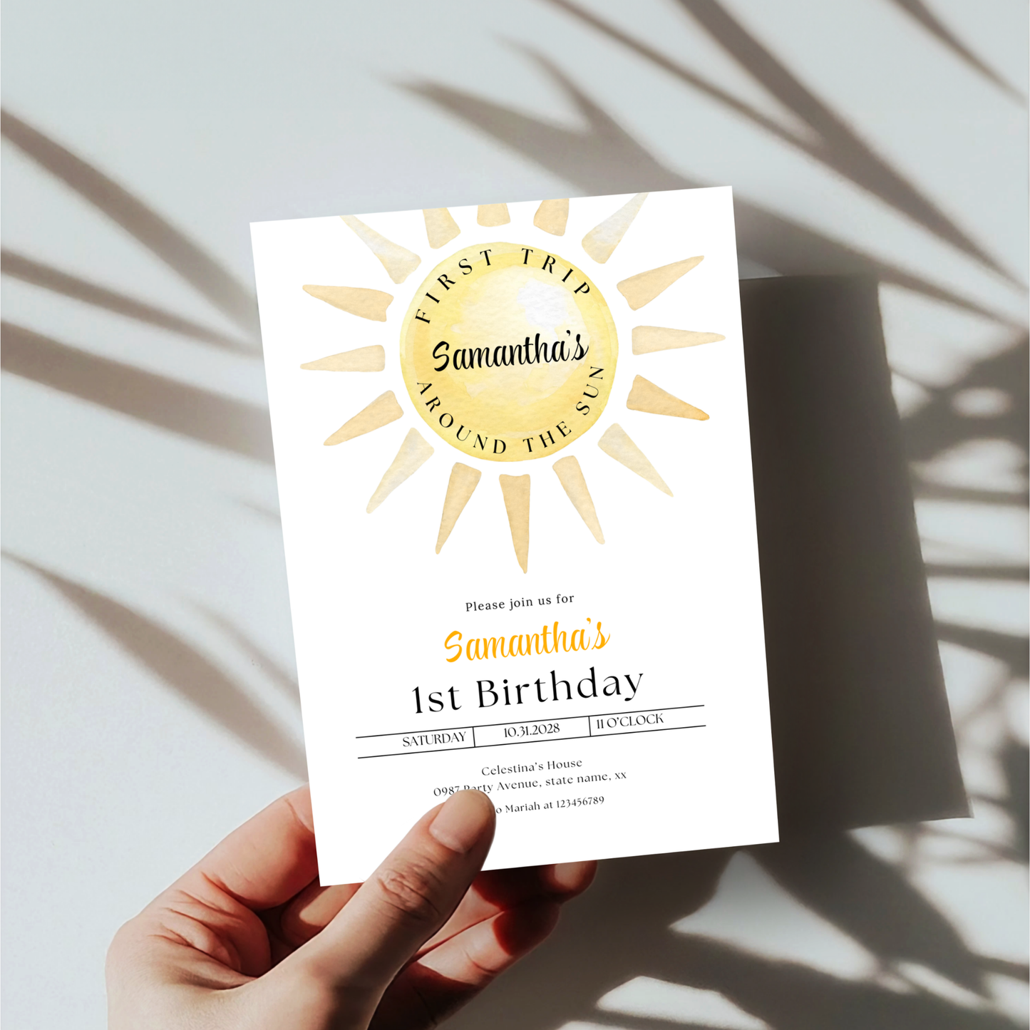 First Trip Around the Sun Invitation