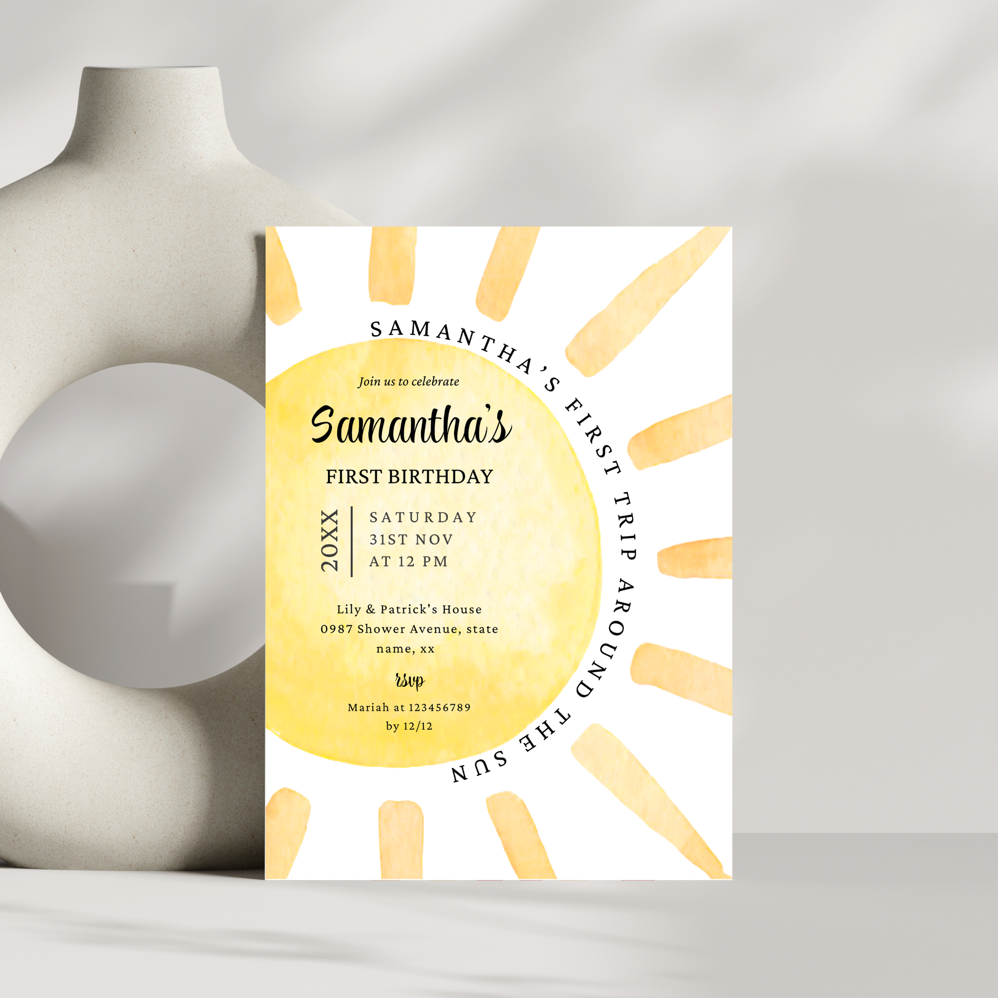 1st Trip Around the Sun Invitation